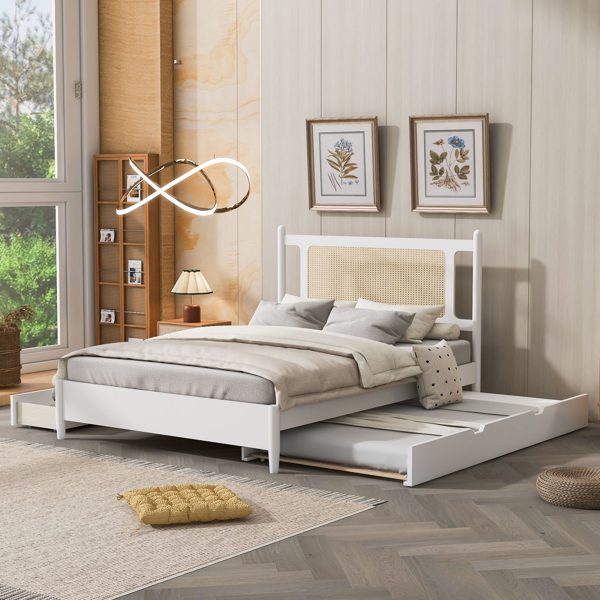 Platform Bed With 2 Big Drawers & Trundle