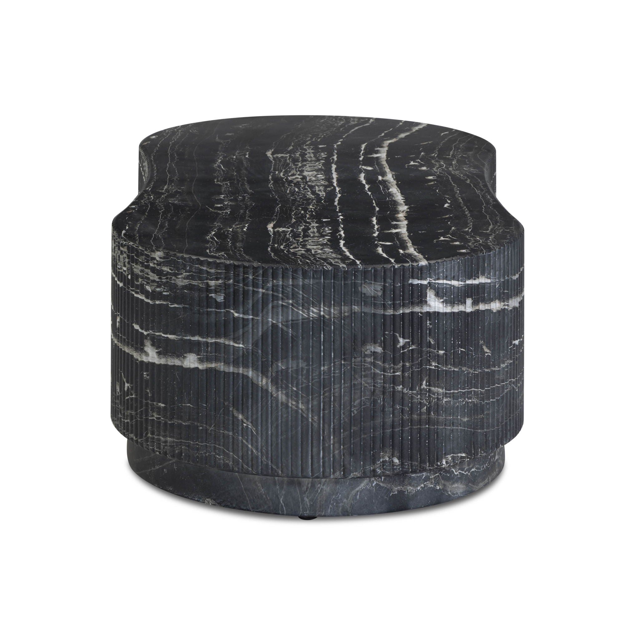 Hades - Indoor / Outdoor Faux Marble Concrete Coffee Table - Black