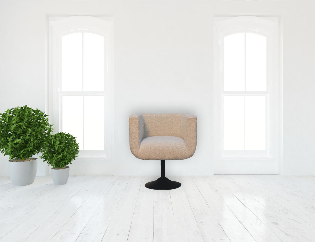 Boucle Swivel Chair - Cream