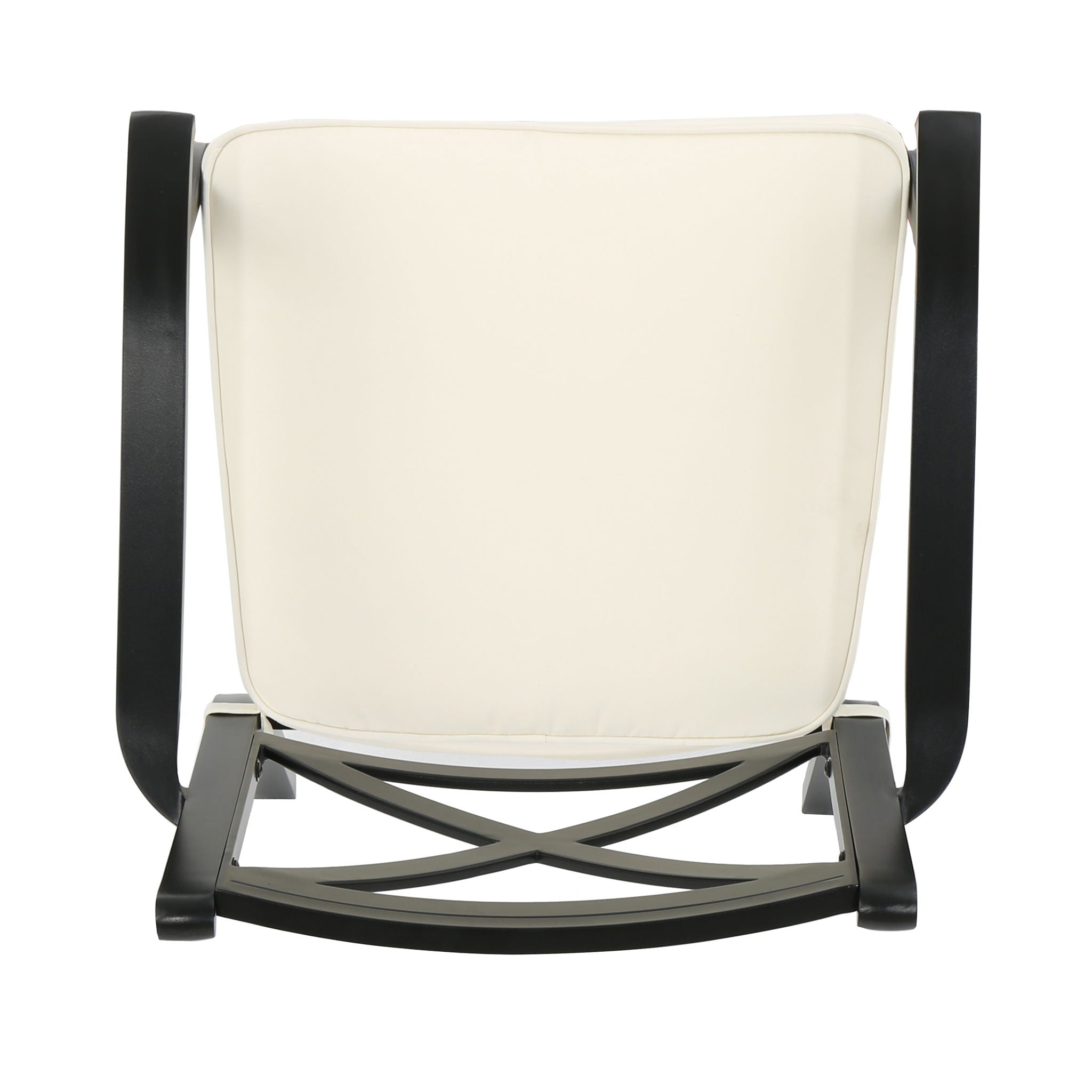 Outdoor Dining Chair Set With Water Resistant Cushions - Black / Ivory