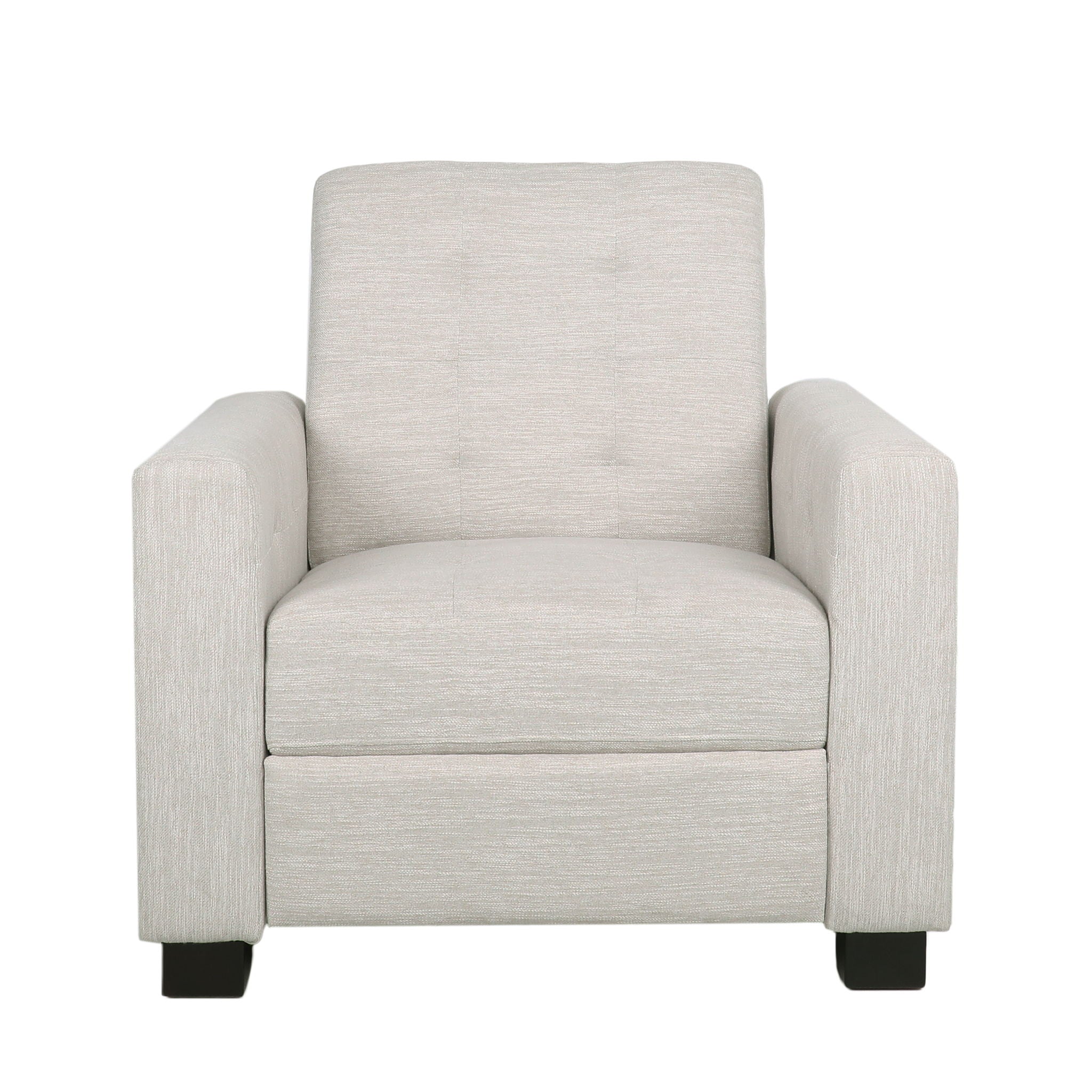 Contemporary Recliner Chair With Push Back Function And Birchwood Legs