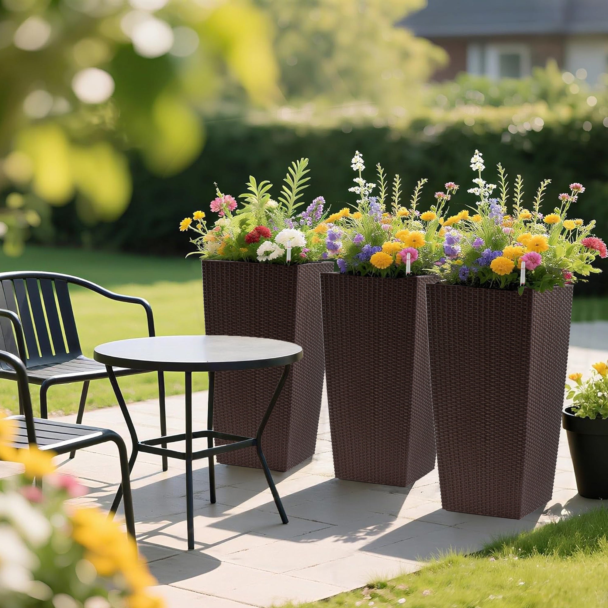 30 in Tall Large Flower Pot Planter with Self-Watering Drainage Holes