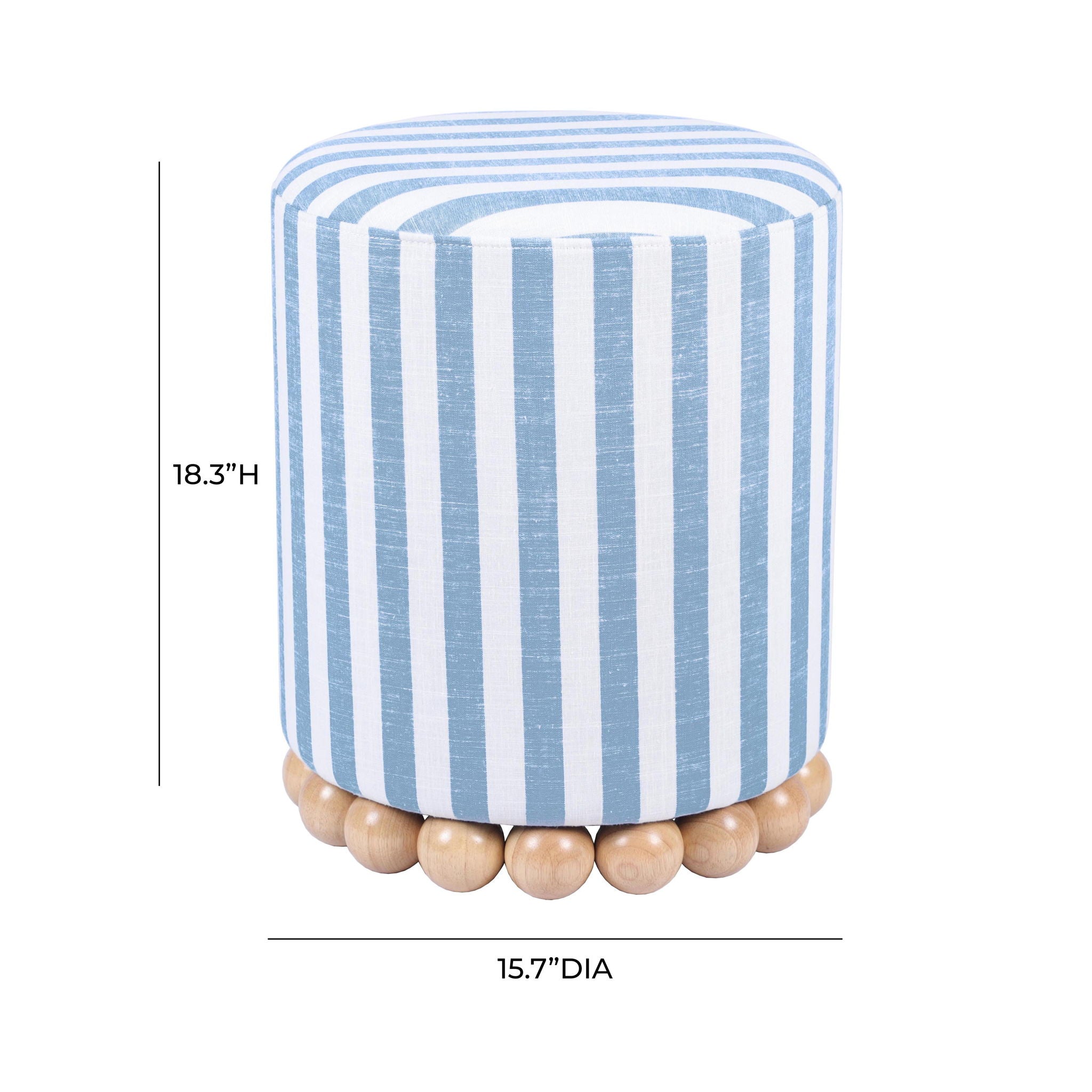 Dex - Striped Linen Ottoman