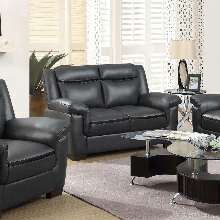 Arabella - Upholstered Padded Arm Loveseat - Gray