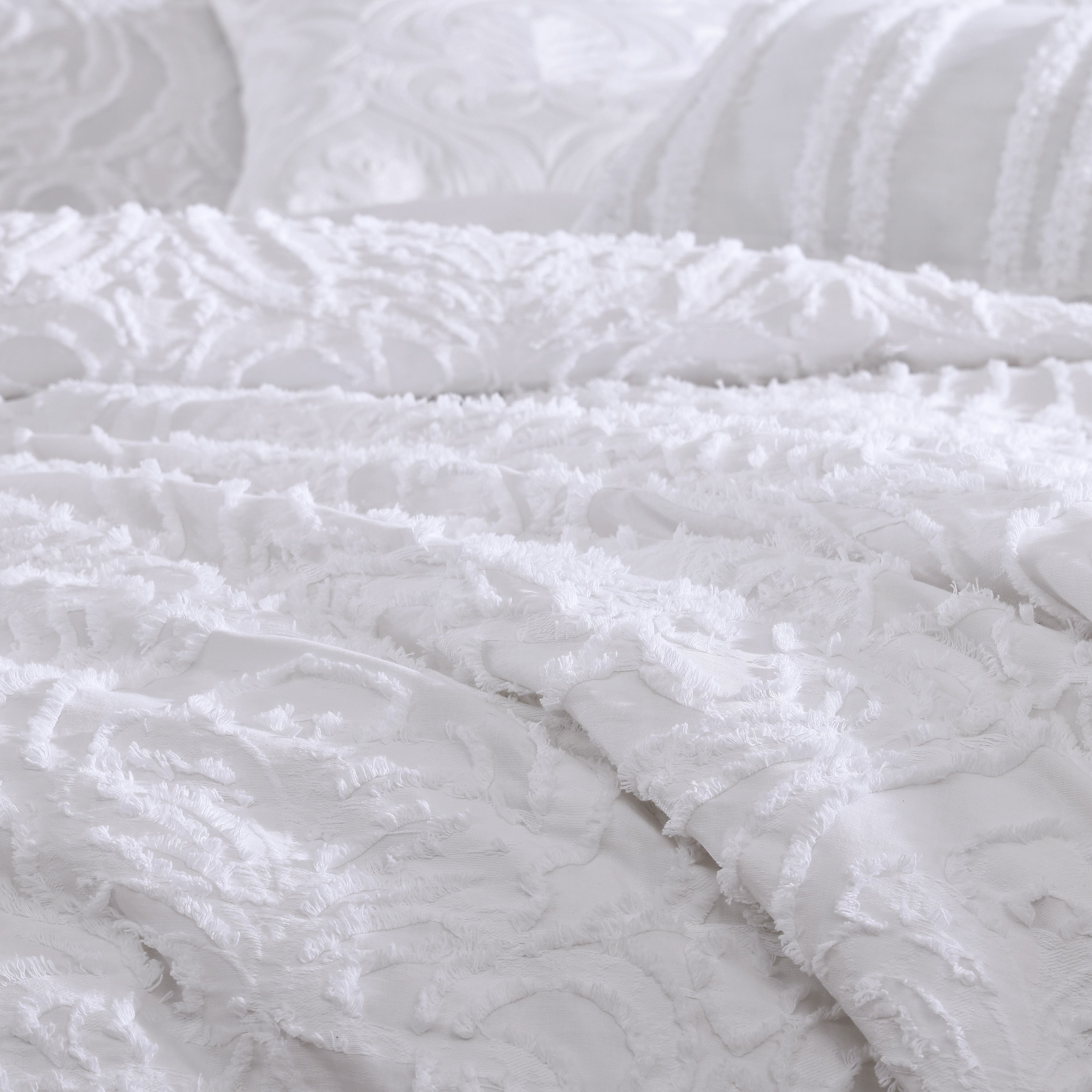 Rhapsody 6 Pc Cotton Clip Jacquard Bedding Ensemble