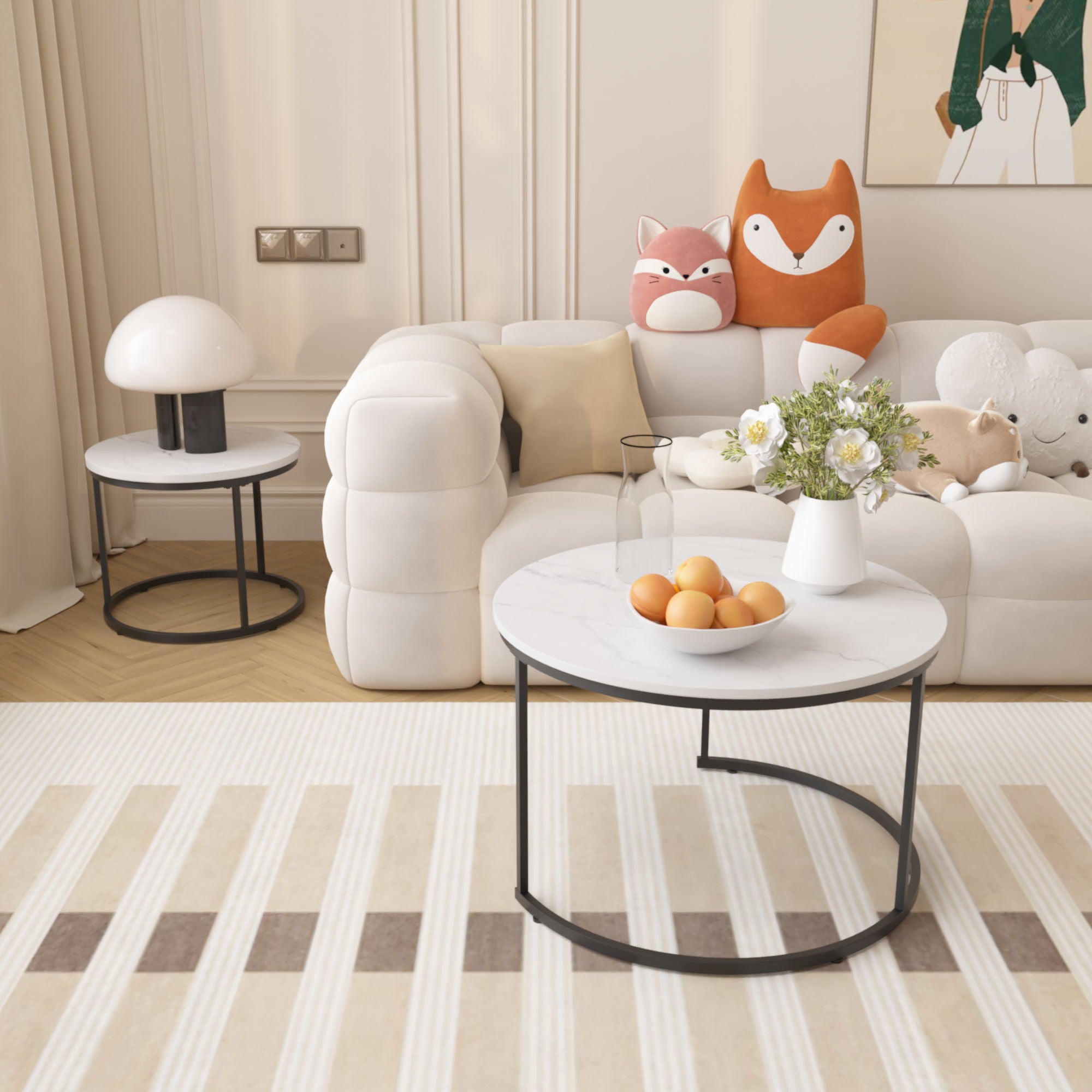 Round Nesting Coffee Table (Set of 2)