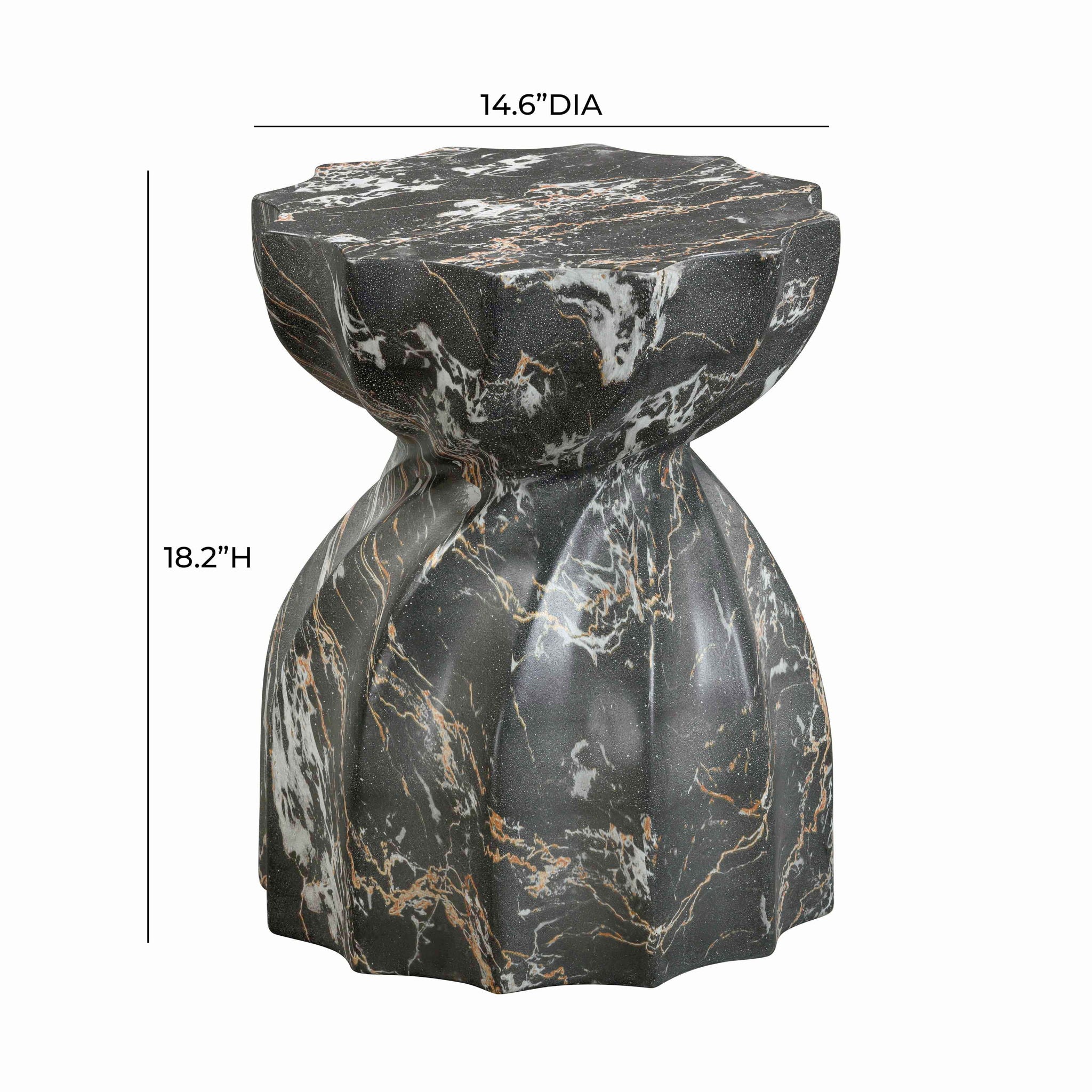 Turin - Faux Marble Indoor / Outdoor Concrete Stool