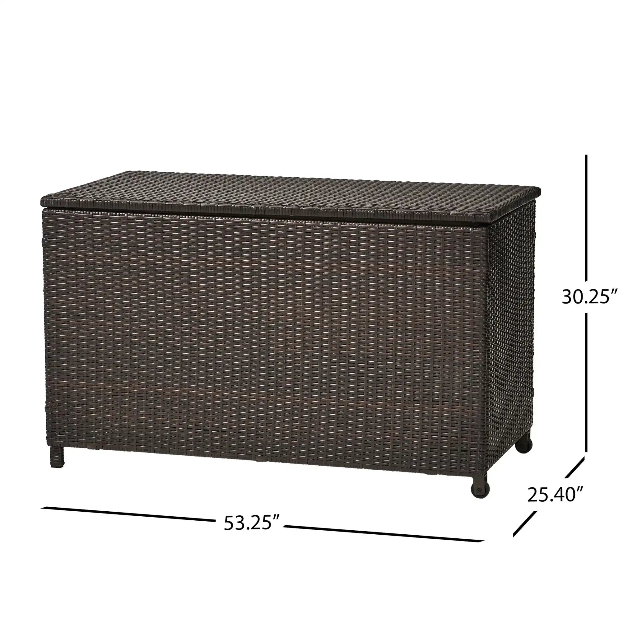 Blake - Wicker Cushion Box - Brown Multi