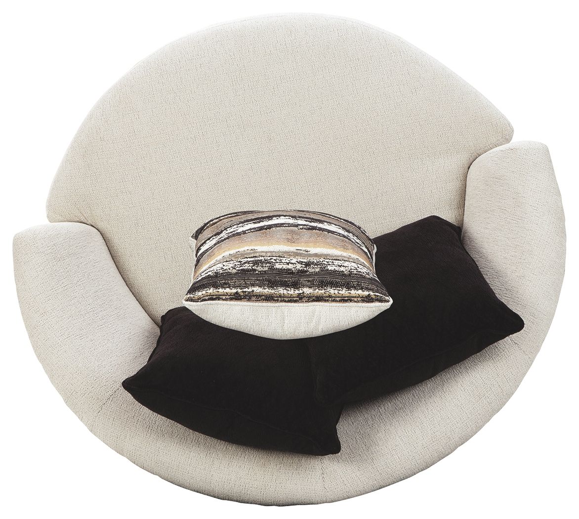 Cambri - Oversized Round Swivel Chair - Snow - Best Buy Furniture