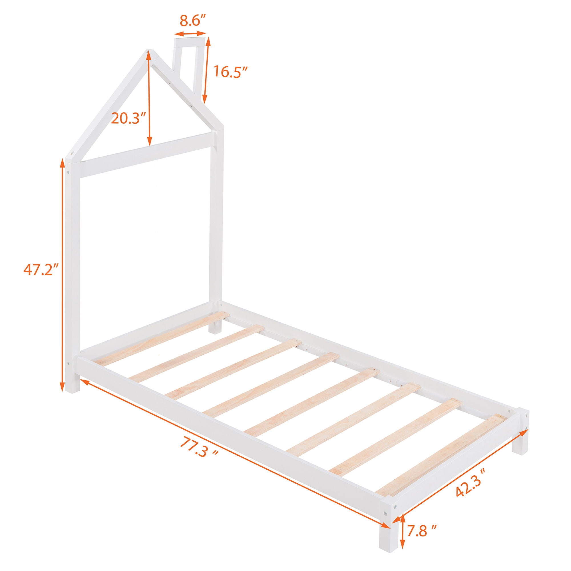 Platform Bed With House Shaped Headboard