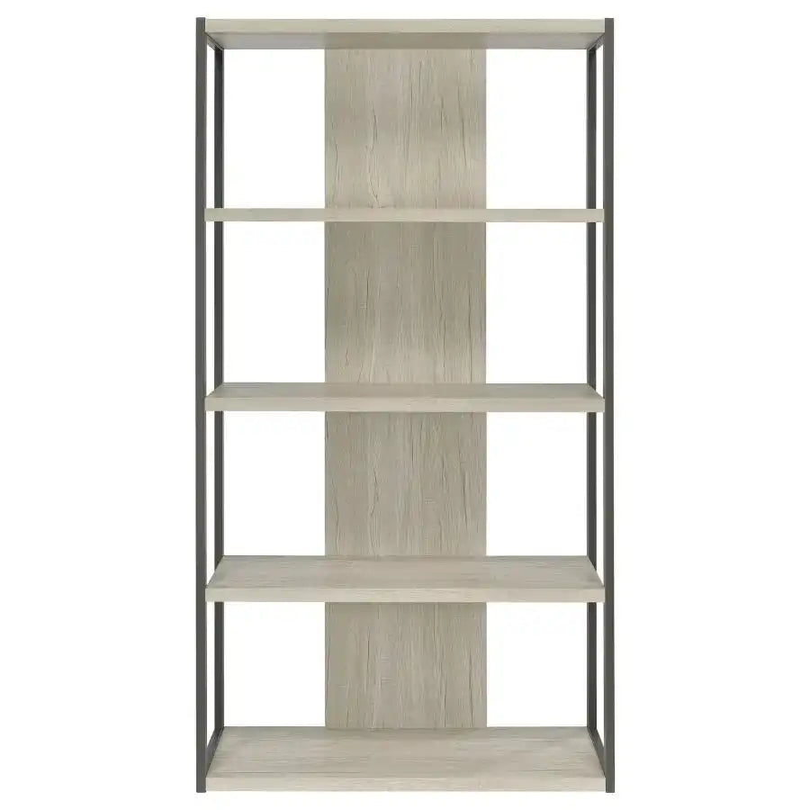 Loomis - 72" 4-Shelf Bookshelf - Whitewashed Gray