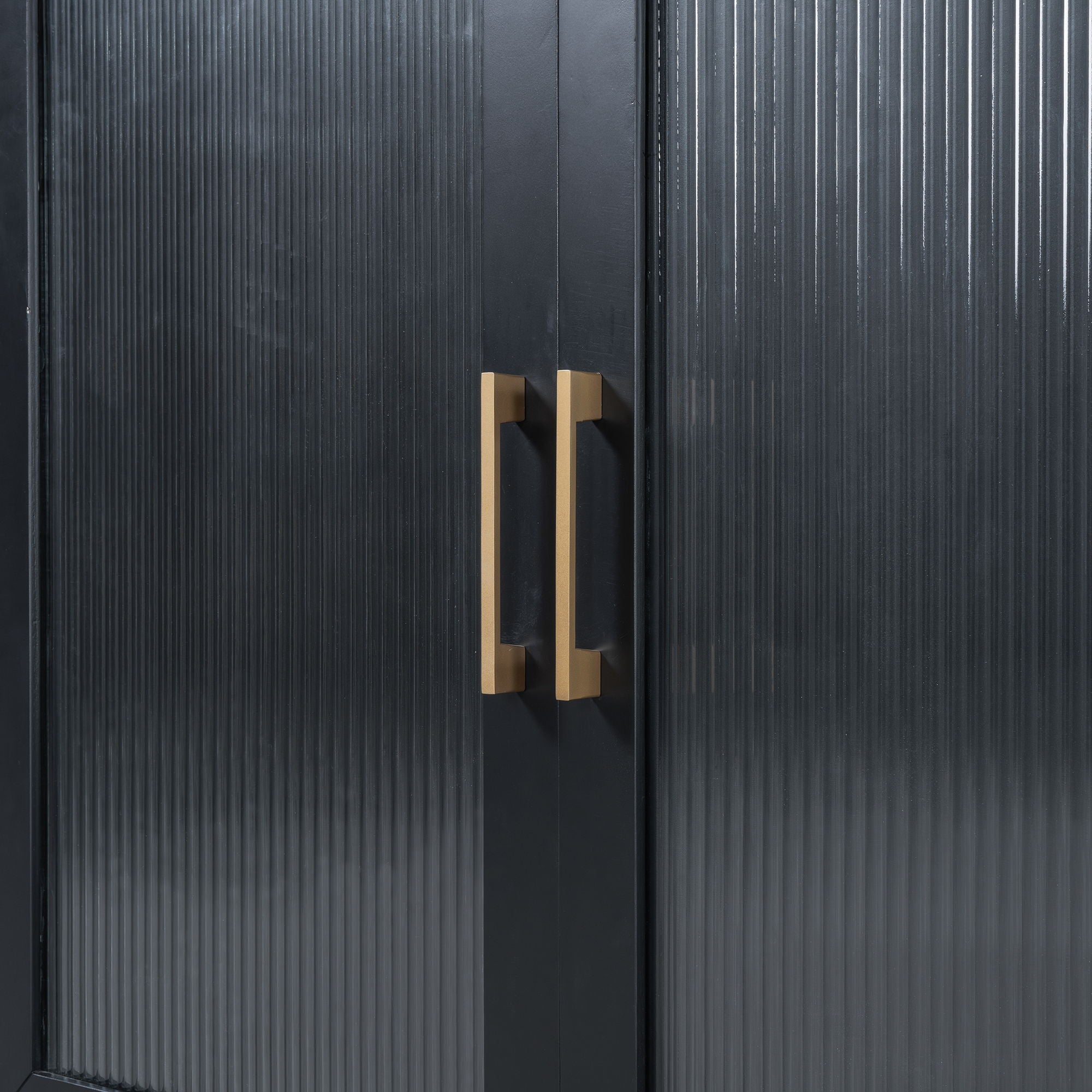 Murphy Bed With Frosted Glass Doors Design, Fake Drawers, Metal Legs