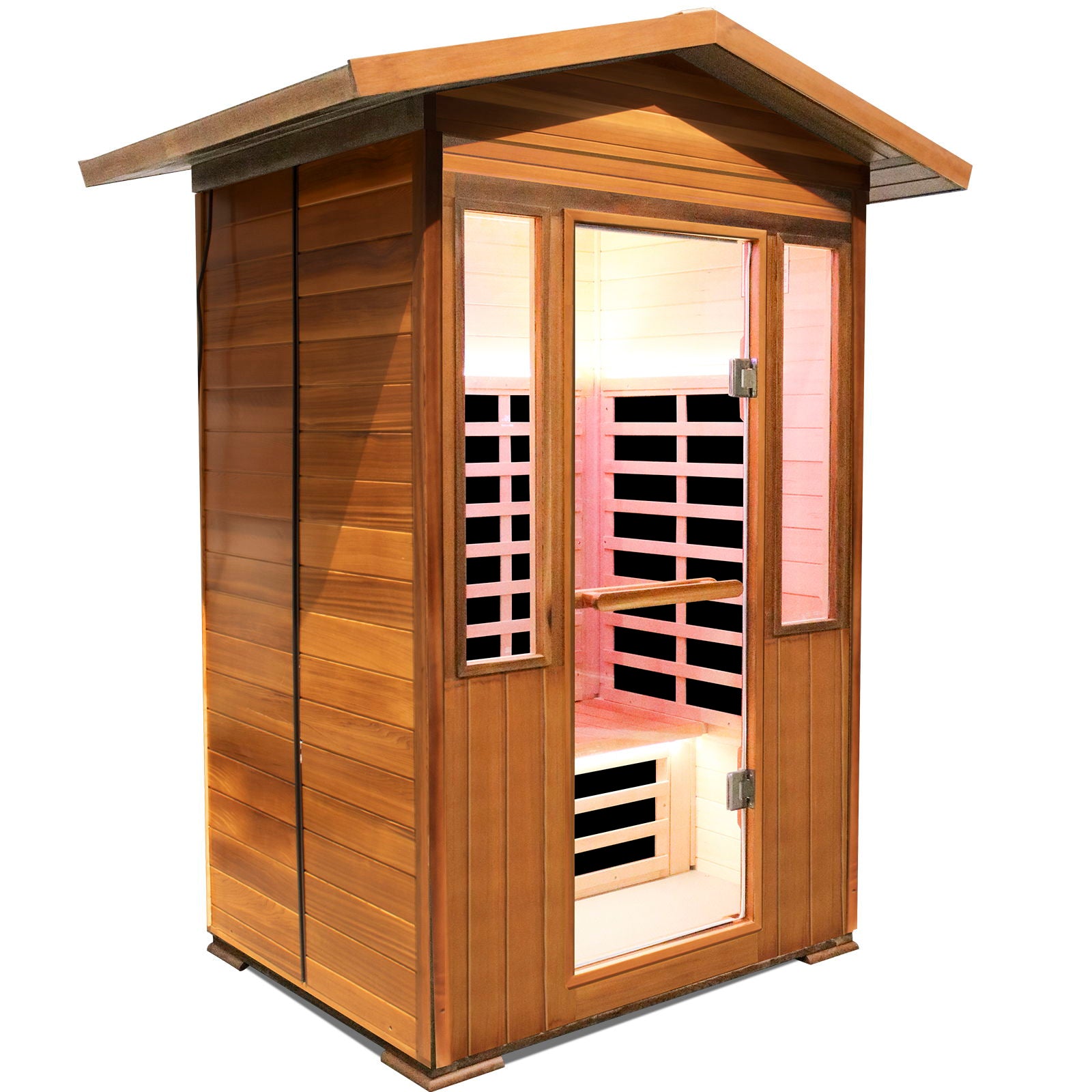 Outdoor DoubleCedar Far Infrared Sauna Room - Natural