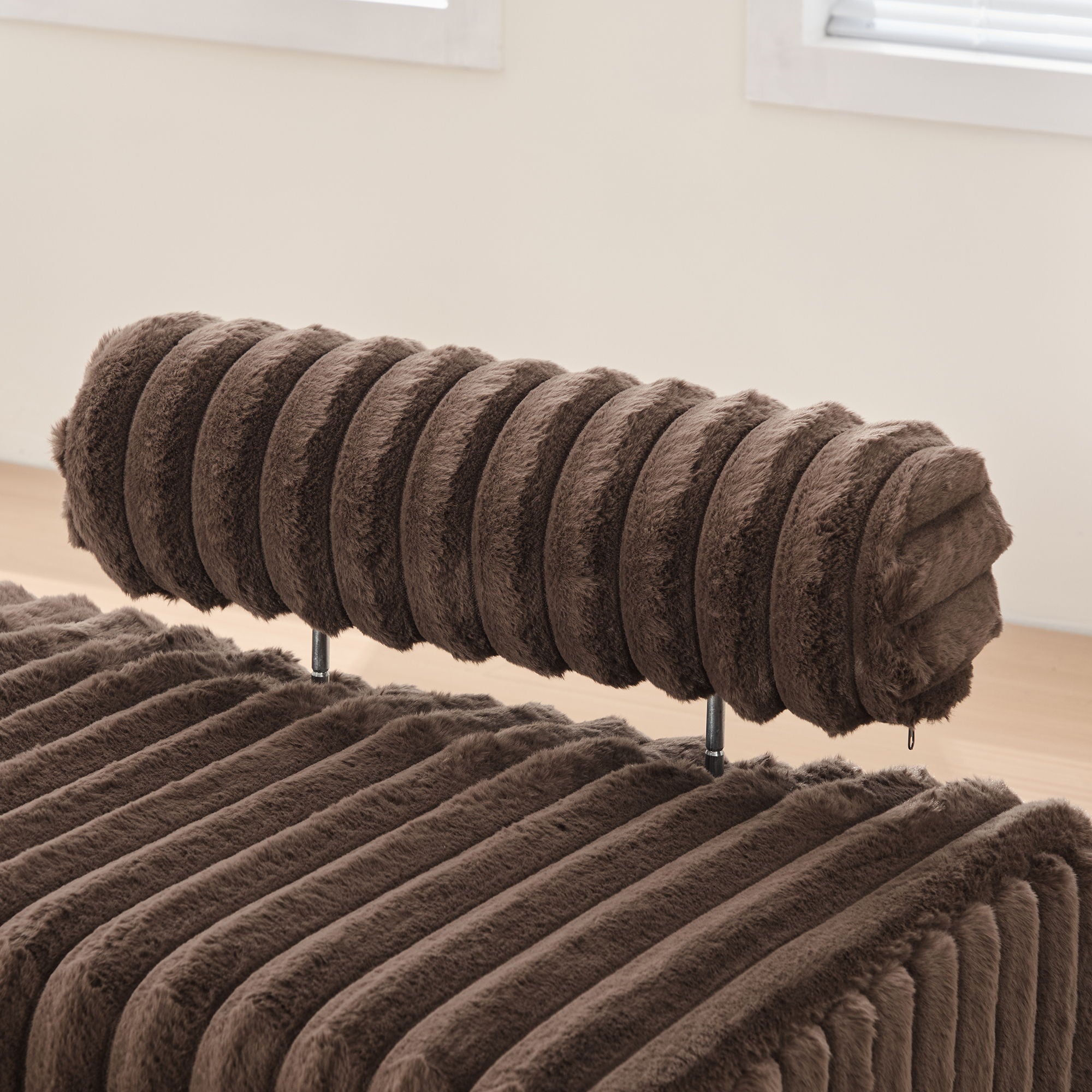 Mini Loveseat With Adjustable Backrest - Brown