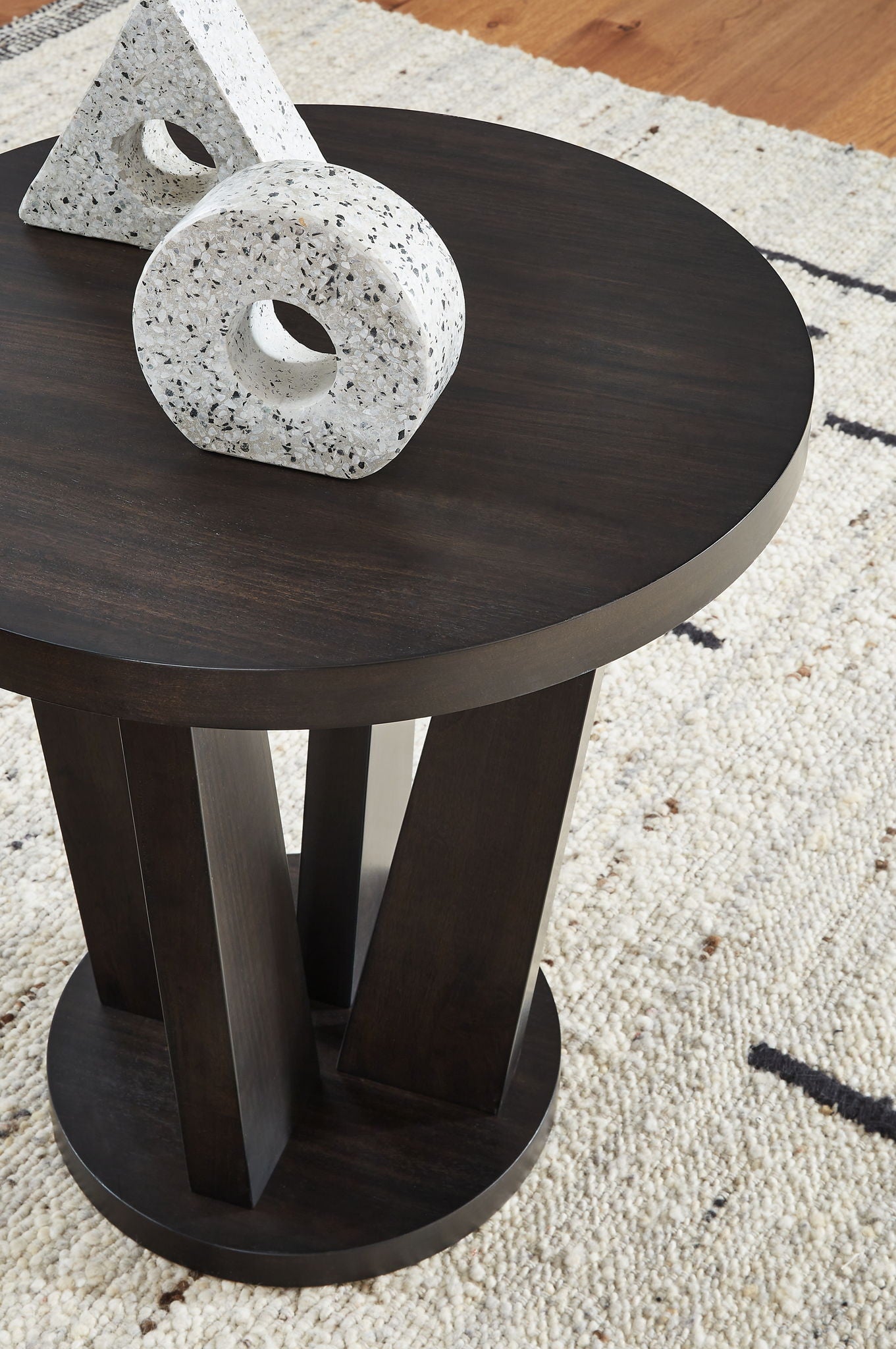 Chasinfield - Round End Table - Dark Brown - Best Buy Furniture