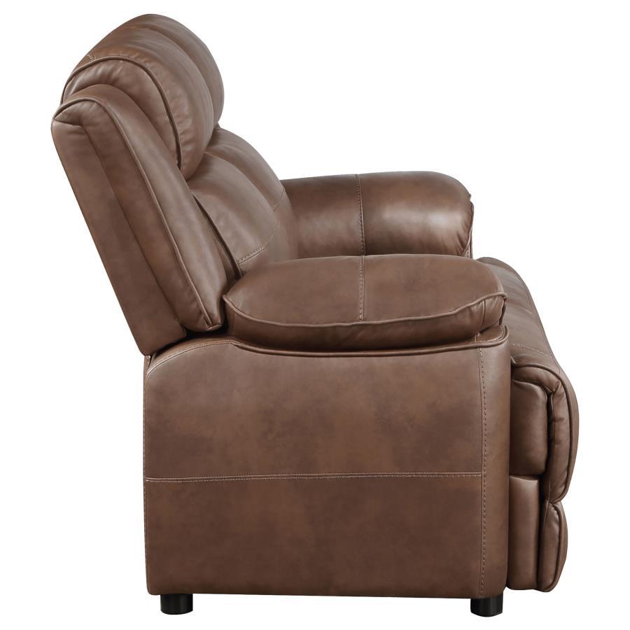 Ellington - Upholstered Padded Arm Loveseat - Dark Brown