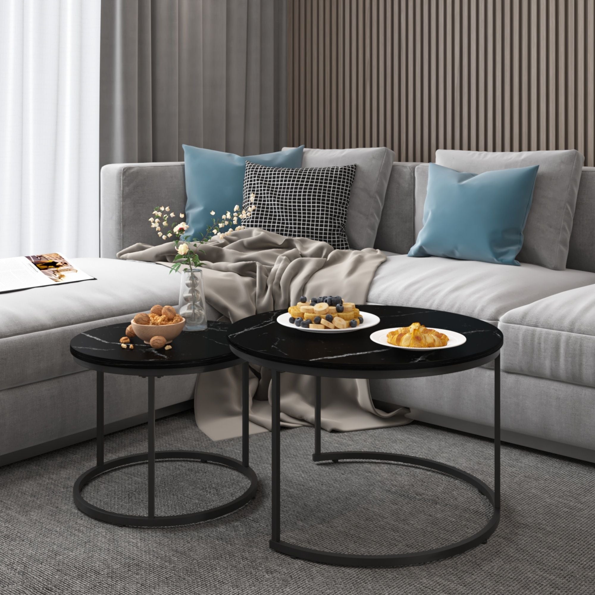 Round Nesting Coffee Table (Set of 2)