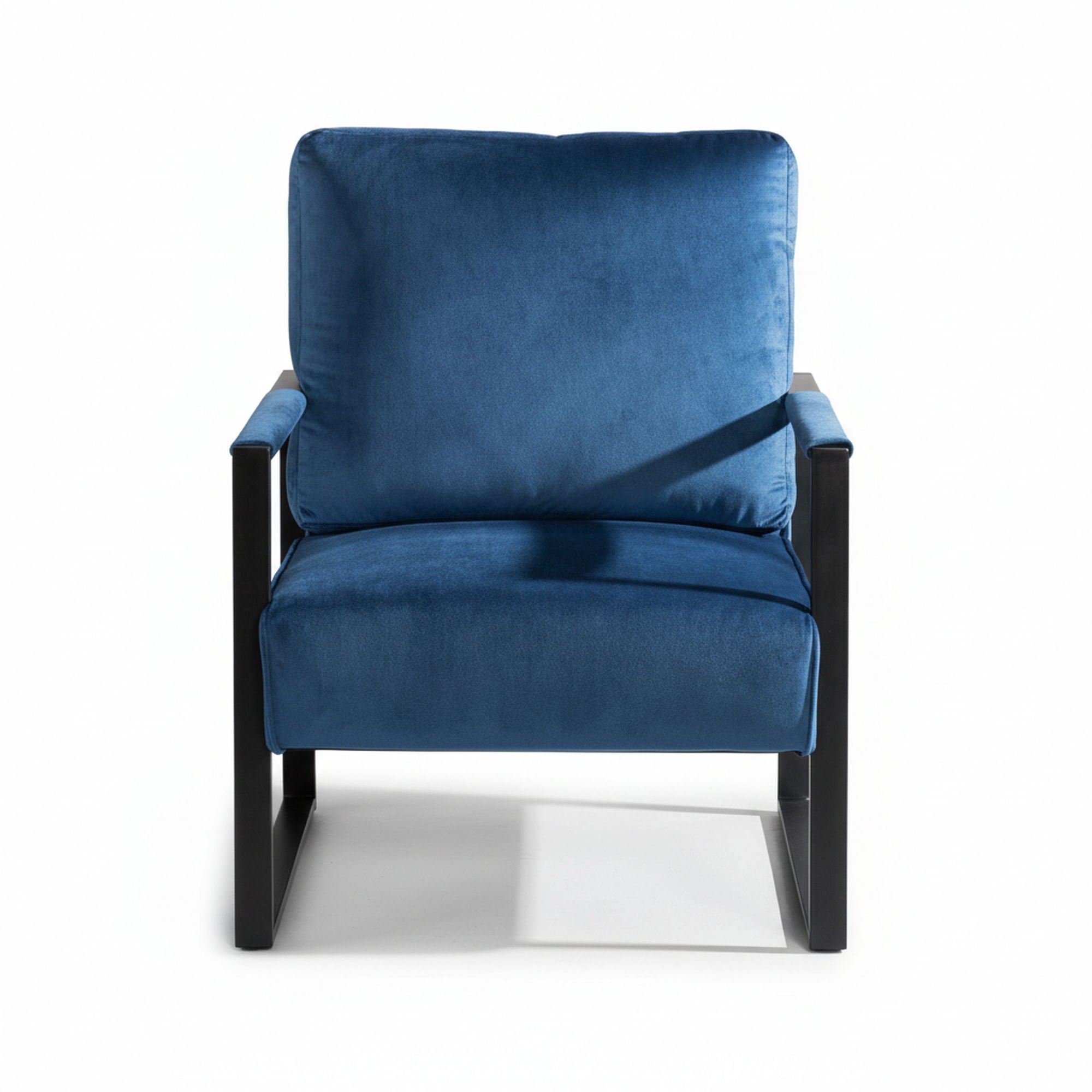 Classic Mid Century Modern Accent Chair With Durable Square Metal Frame, Armchair