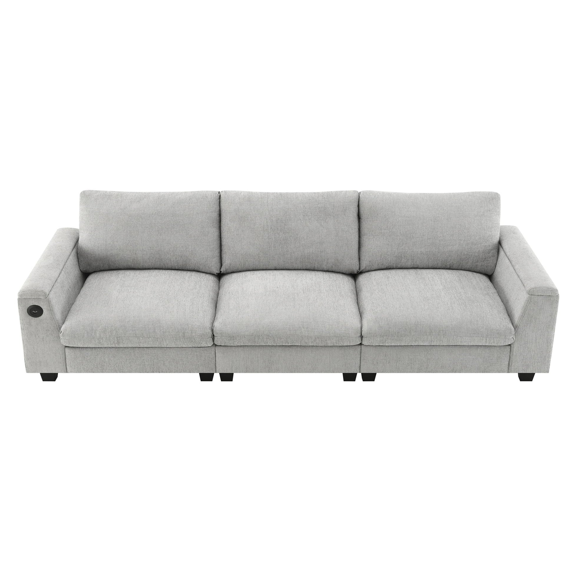 Sectional With Bluetooth Speaker Comfy Cloud Couch Set With Drop Down Table Cup Holders, USB Charger Storage Armrest Wide Seat Sofa - Best Buy Furniture
