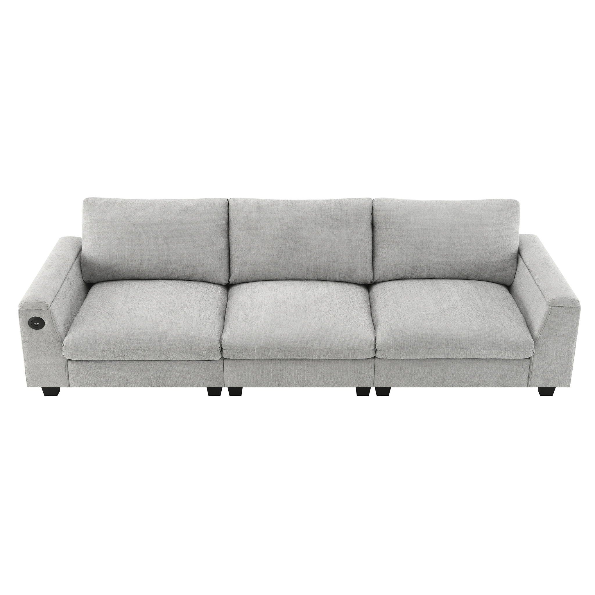 Sectional With Bluetooth Speaker Comfy Cloud Couch Set With Drop Down Table Cup Holders, USB Charger Storage Armrest Wide Seat Sofa - Best Buy Furniture