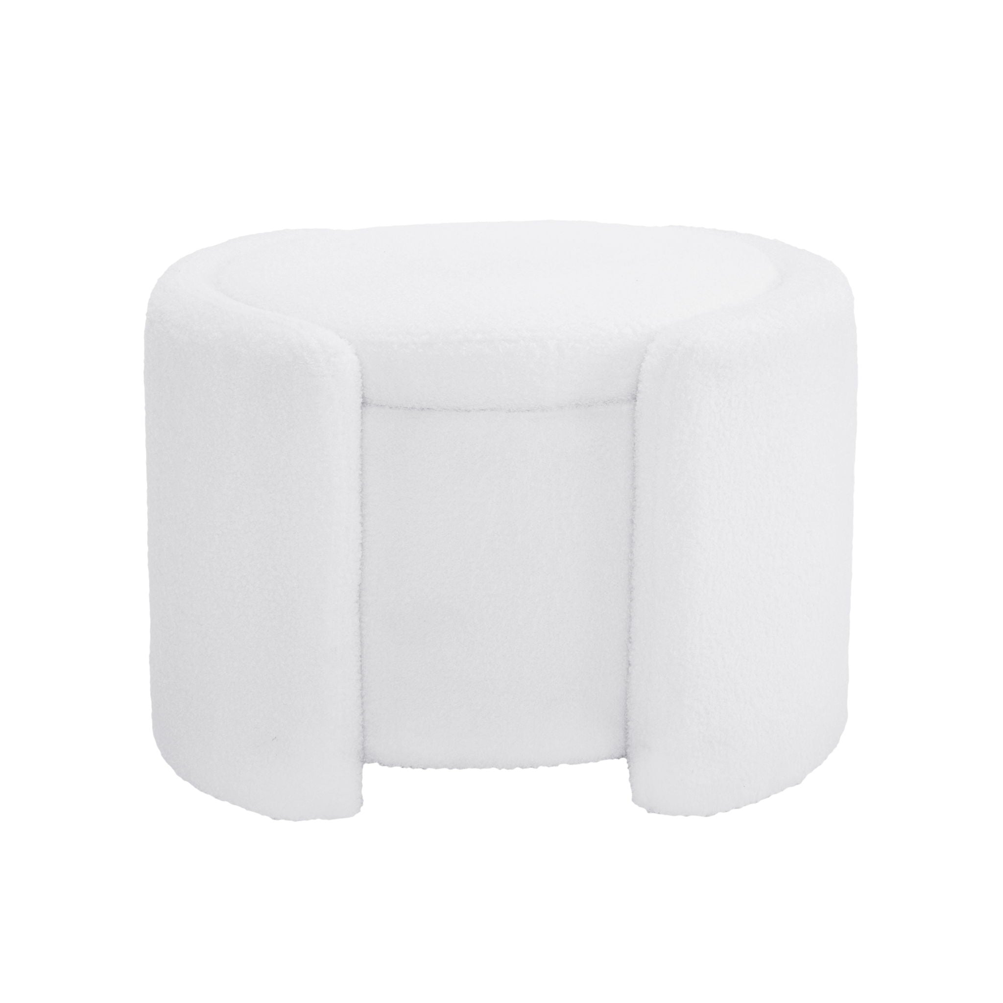 Cozy Boucle Storage Ottoman, Stylish Comfort With Hidden Storage