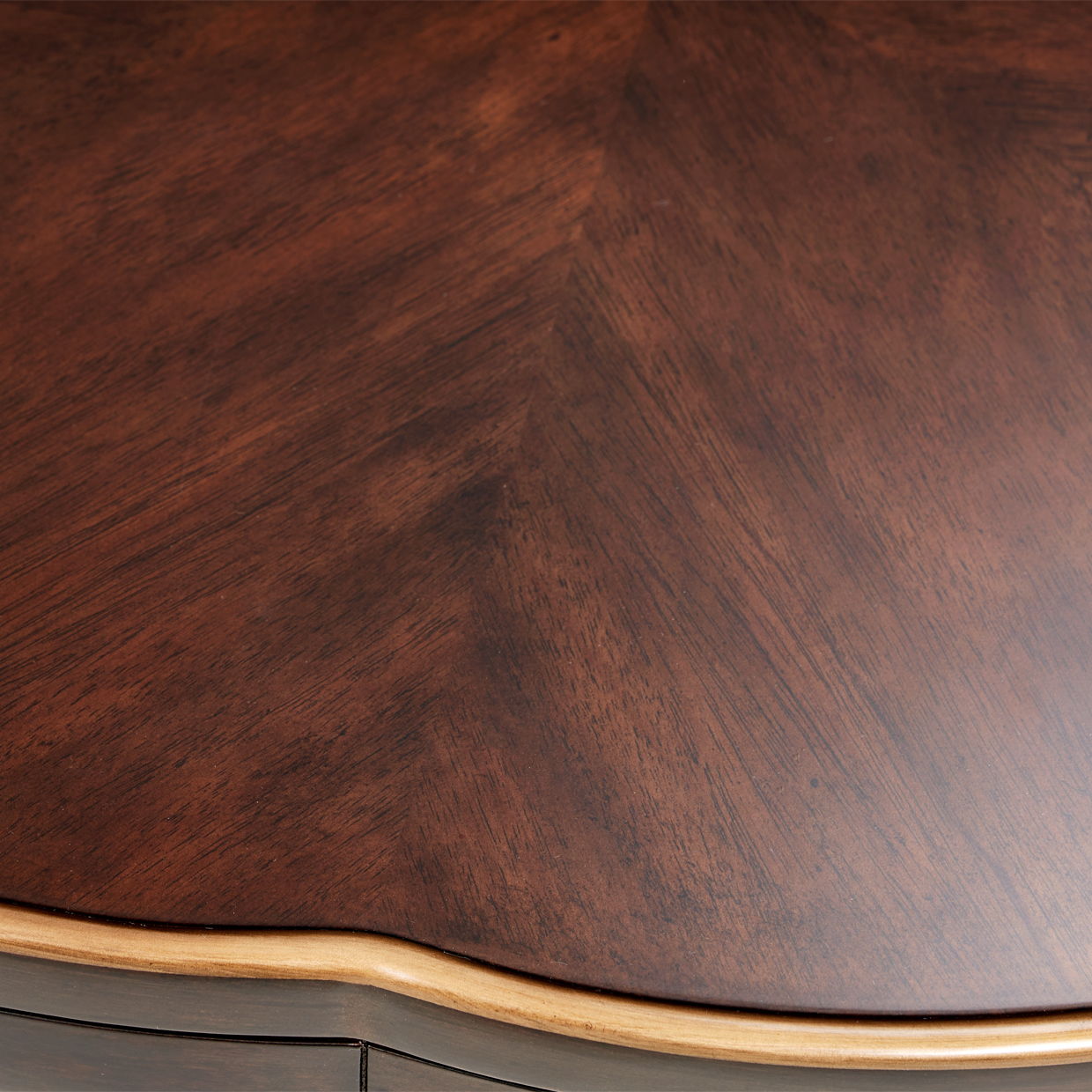 Camellia Field - End Table - Dark Brown / Gold