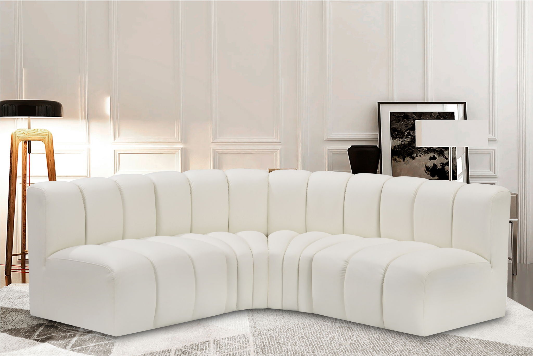 Arc - Faux Leather 4 Piece Corner Modular Sofa
