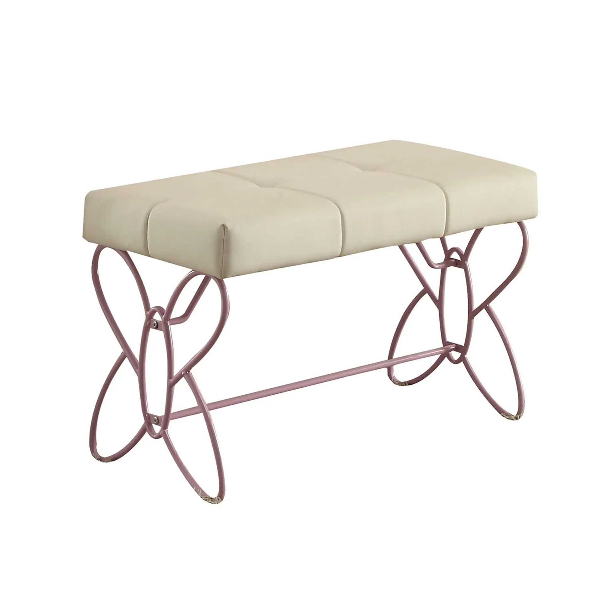 Priya II - Synthetic Leather Purple Bench - Purple / White - Best Buy Furniture