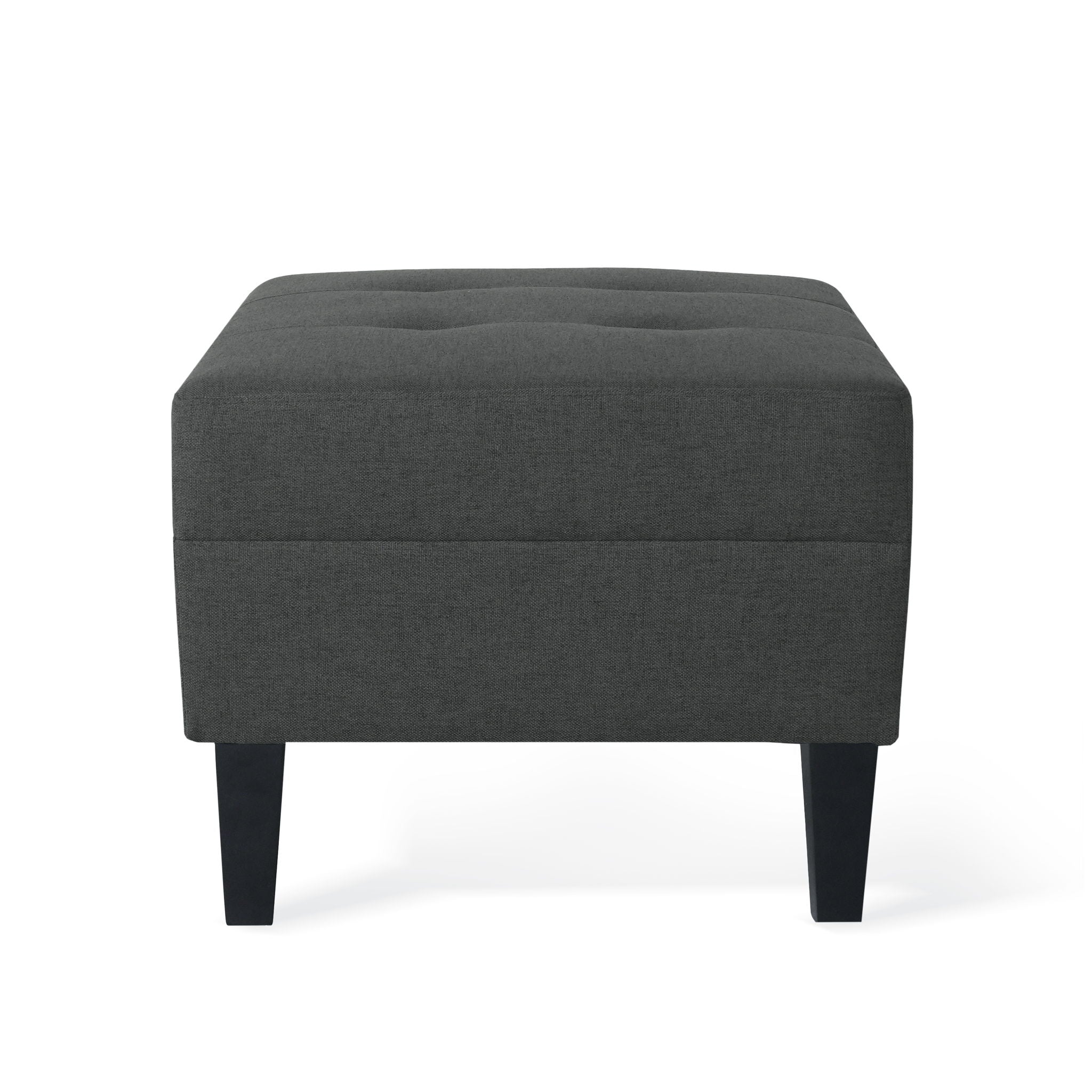 Ottoman With Birch Wood Legs And Cushioned Top For Comfort