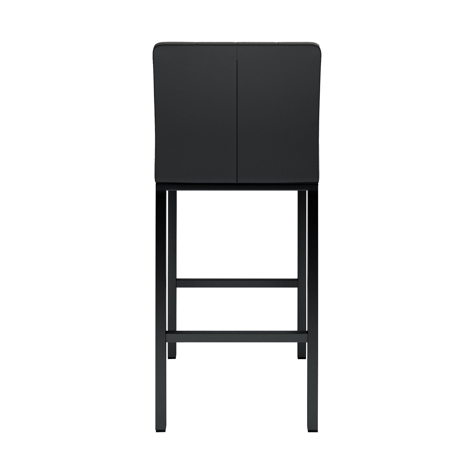 Modern Design High Stool With Metal Legs For Kitchen And Restaurant (Set of 2) - Black