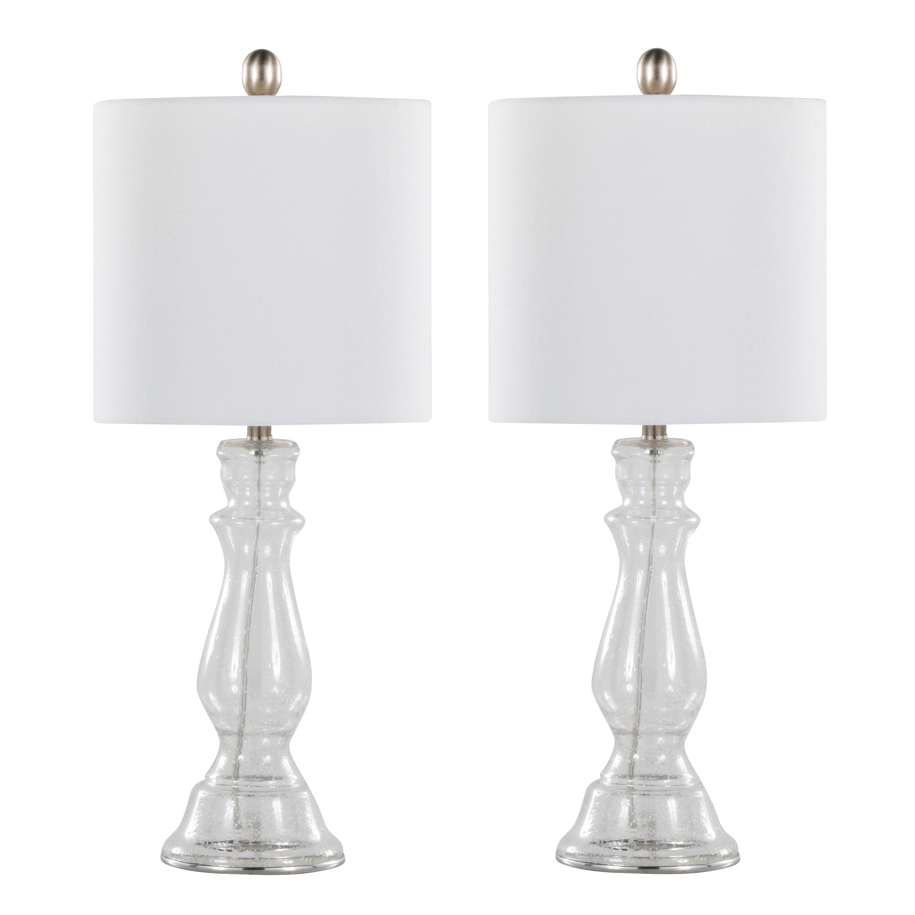 Bishop 24" Contemporary Glass Table Lamp Set of 2