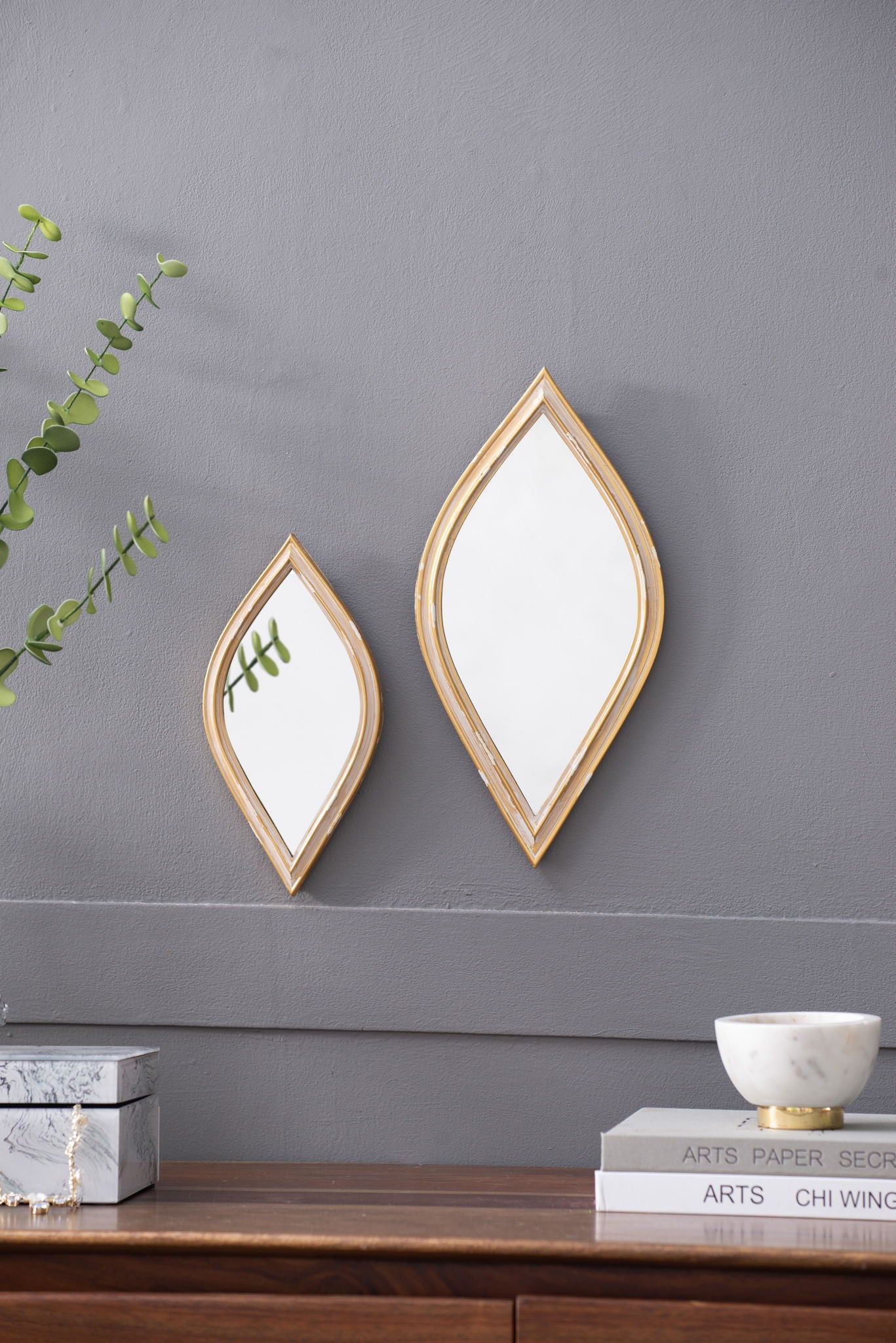 Small Decorative Mirror For Wall Decor, 2 Pieces Wall Accent