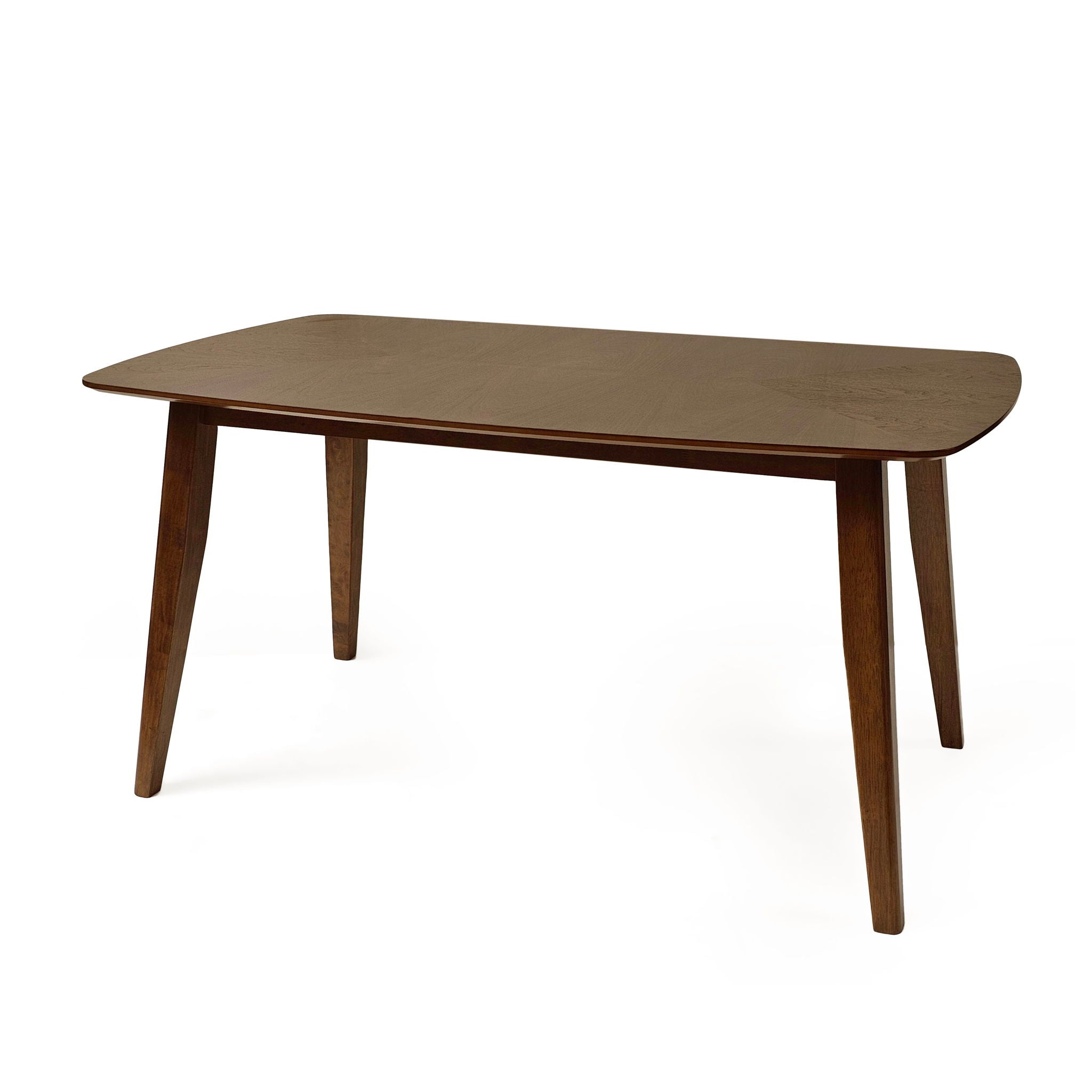 Modern Indoor Wood Dining Set With Chairs And Table, Rubber Wood, 6 Piece - Cream / Walnut