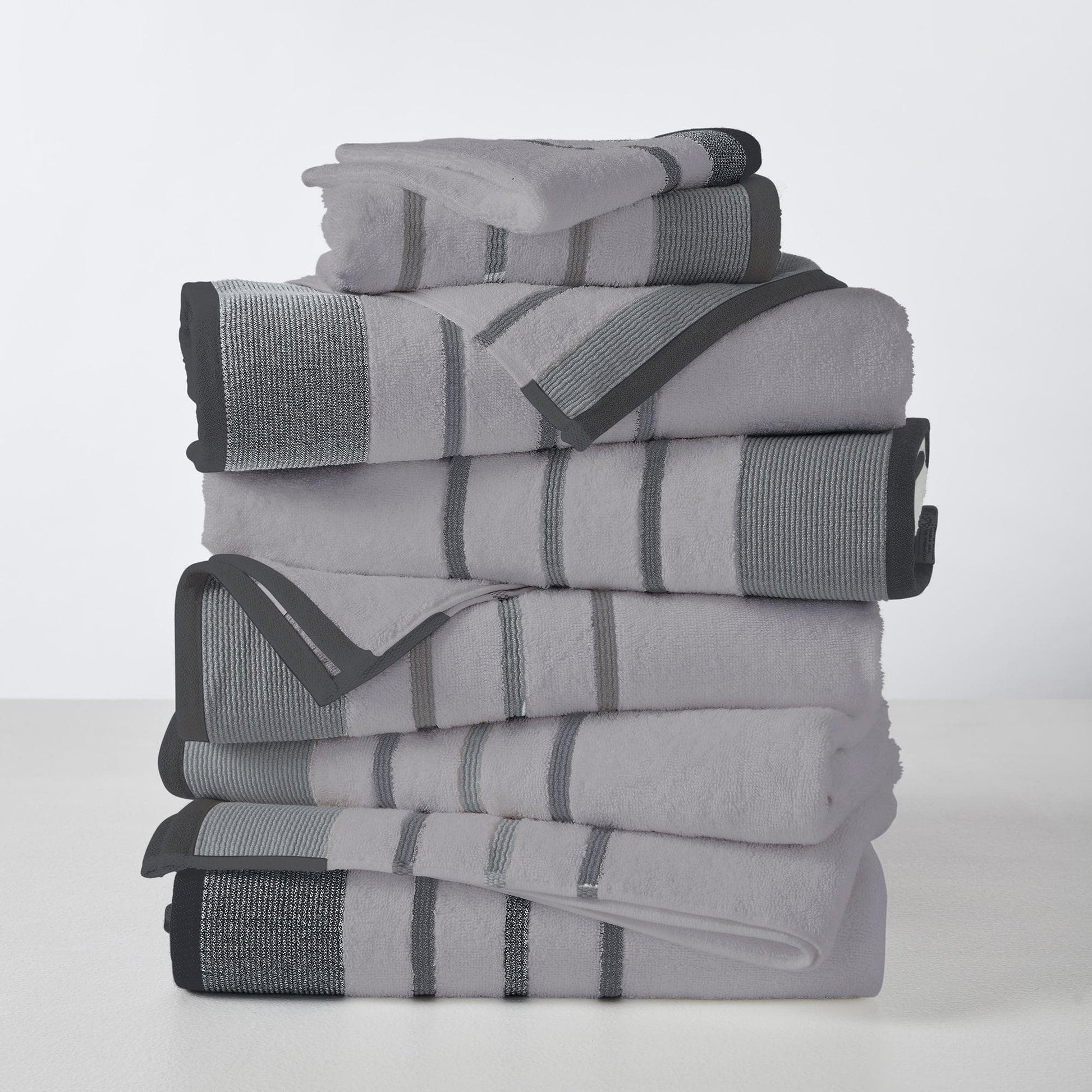 Decorative Cotton Stripe Bath Towel Set - Noelle Collection - Best Buy Furniture