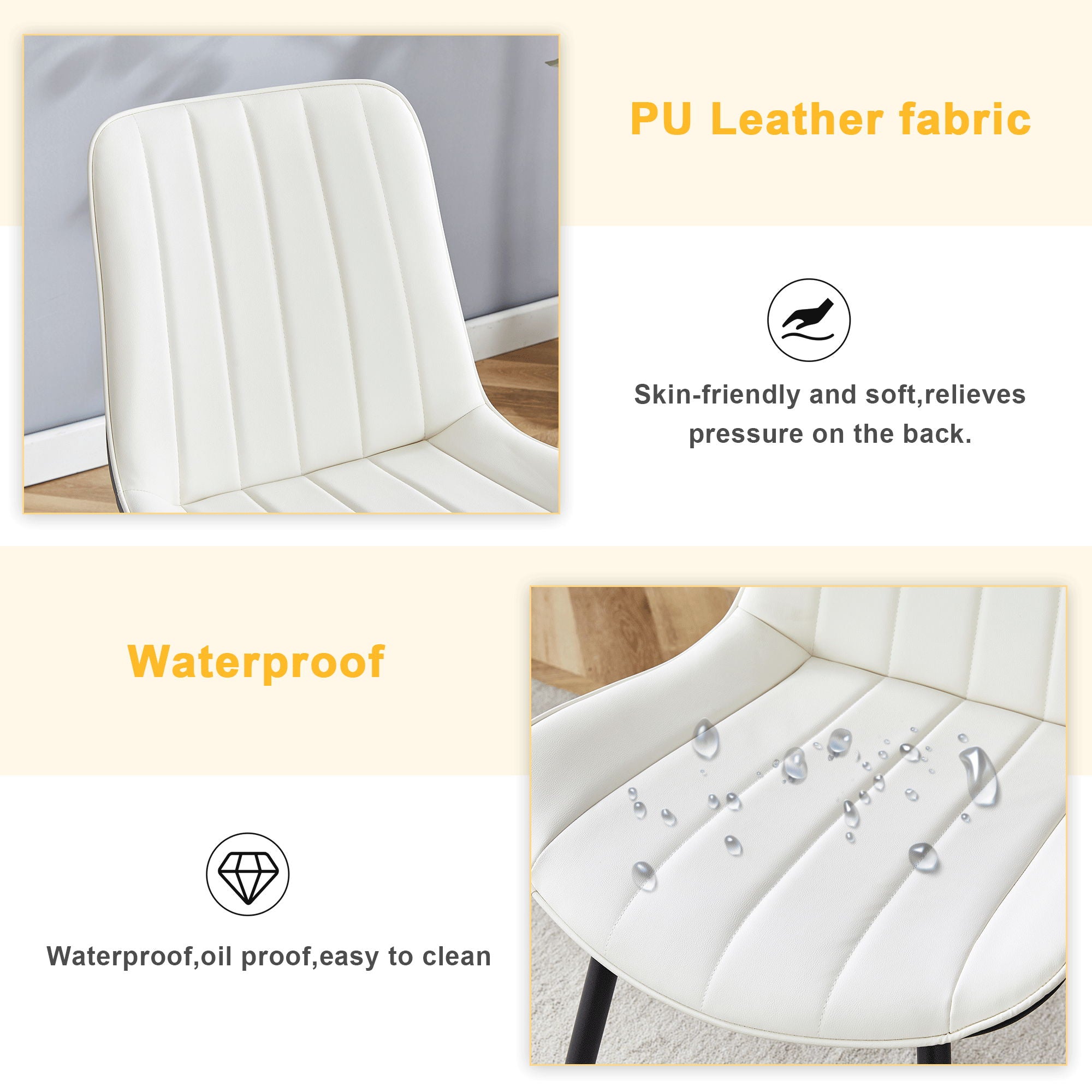 Modern Style Extended Seat Cushion Dining Chair Set
