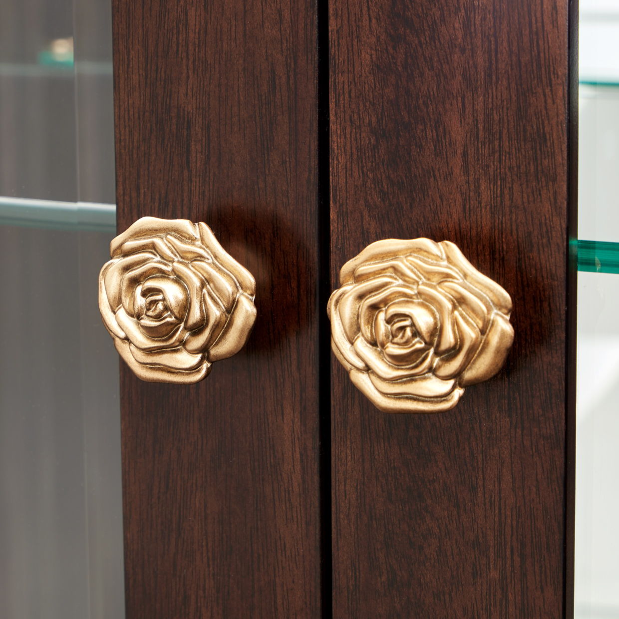 Camellia Field - Display Cabinet - Warm Pecan