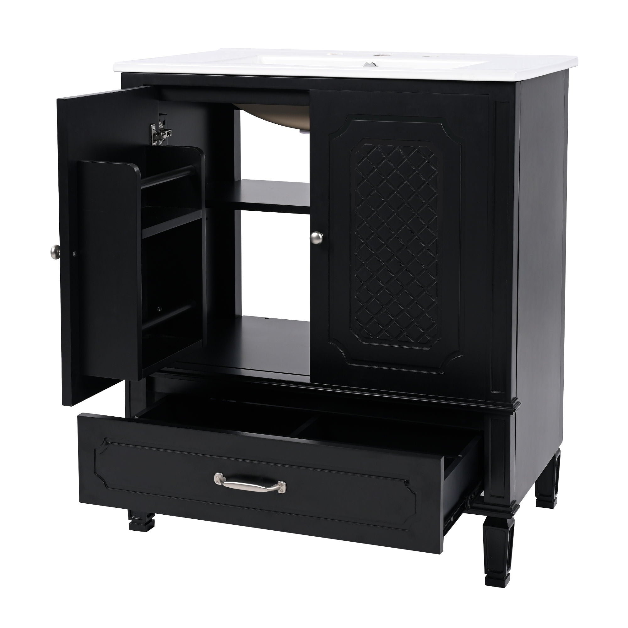 Bathroom Vanity With Sink, Soft Closing Door, Multi Functional Storage