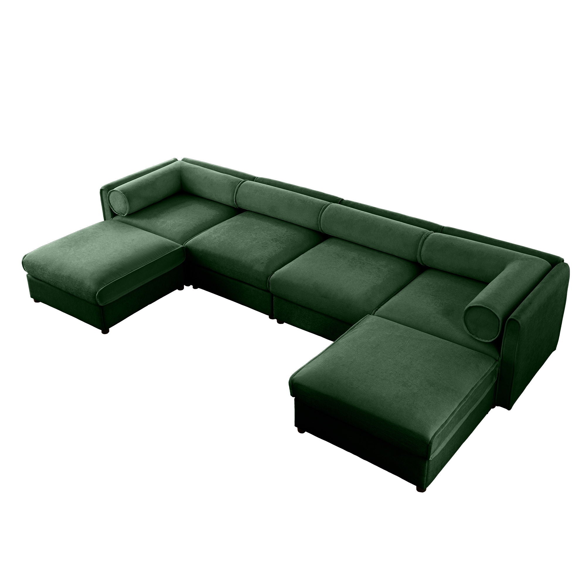 Contemporary Elegant White Chenille Sofa With Storage And Ottoman