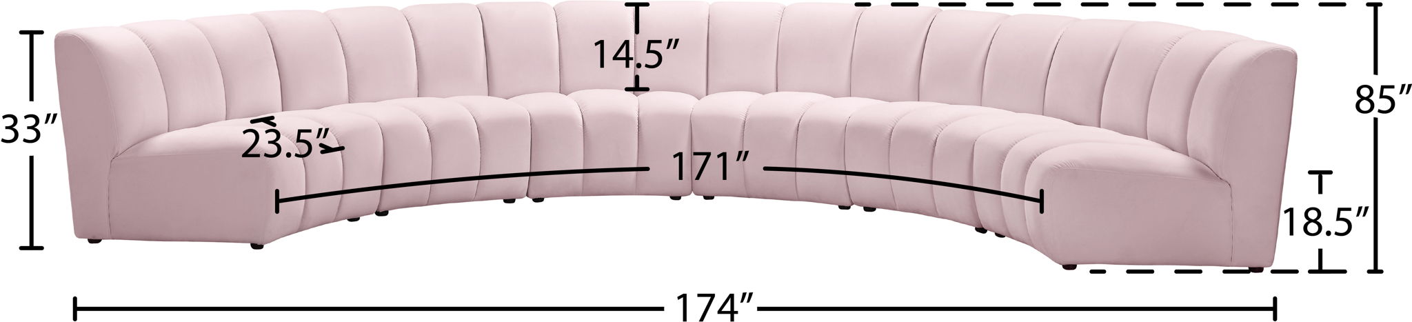 Infinity - 6 Piece Velvet Modular Sectional