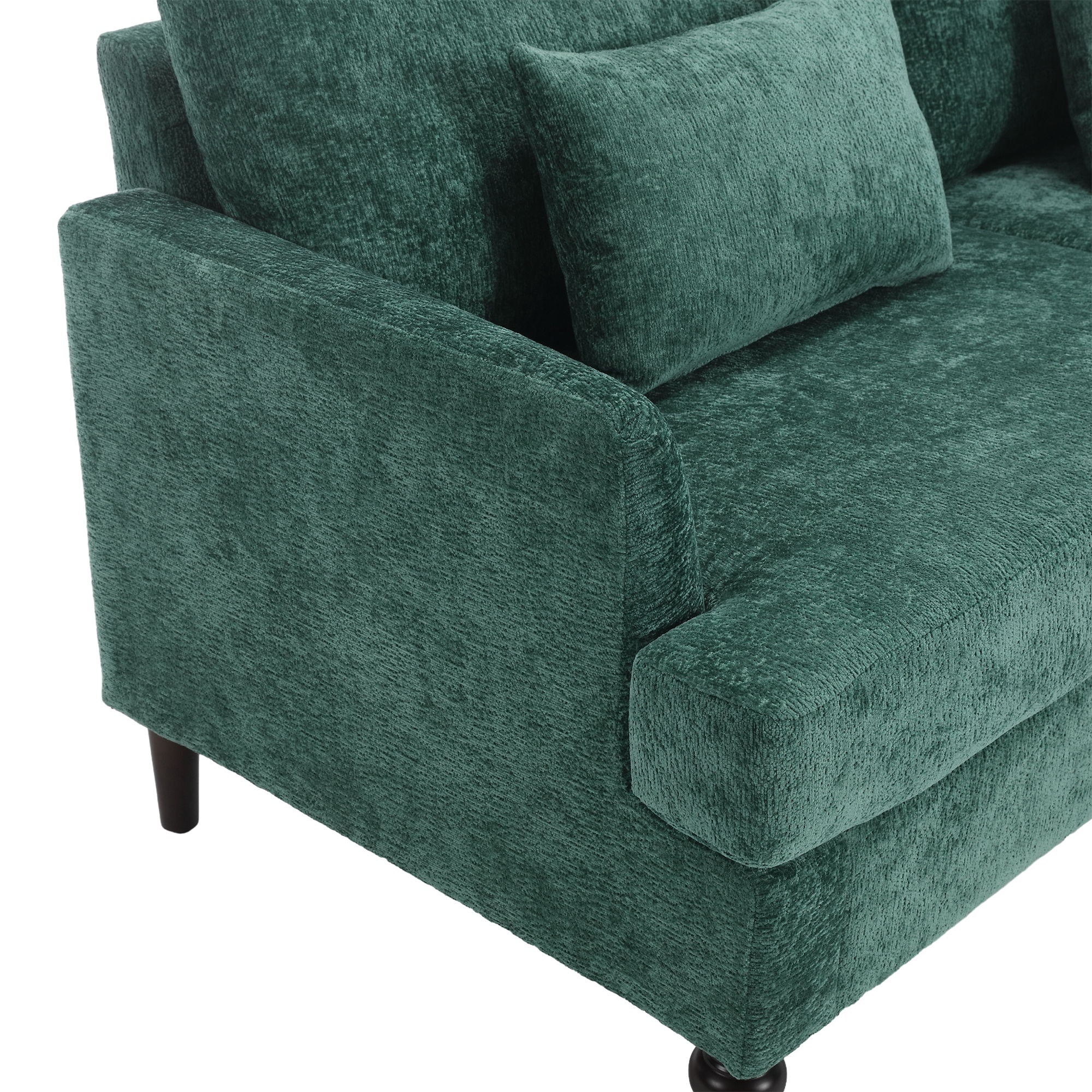 Mid Century Modern Chenille Fabric Loveseat Sofa, 2 Seat Upholstered Couch