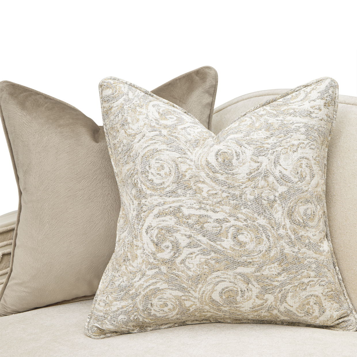 La Marisia - Chenille Loveseat - Tranquil / Creamy Pearl