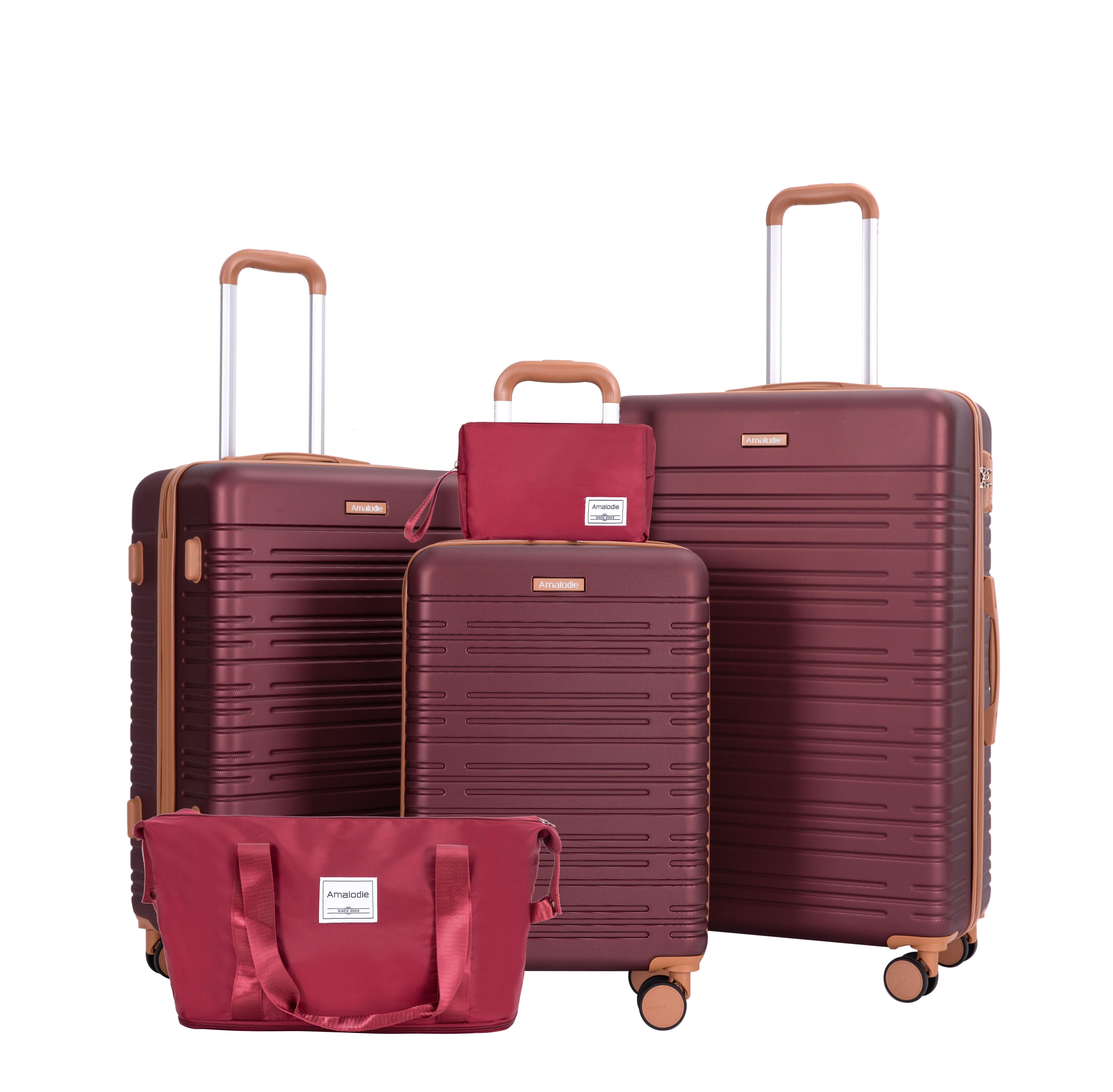 5 Piece Set Hard Case Spinner Wheels Luggage Sets With Tsa Lock