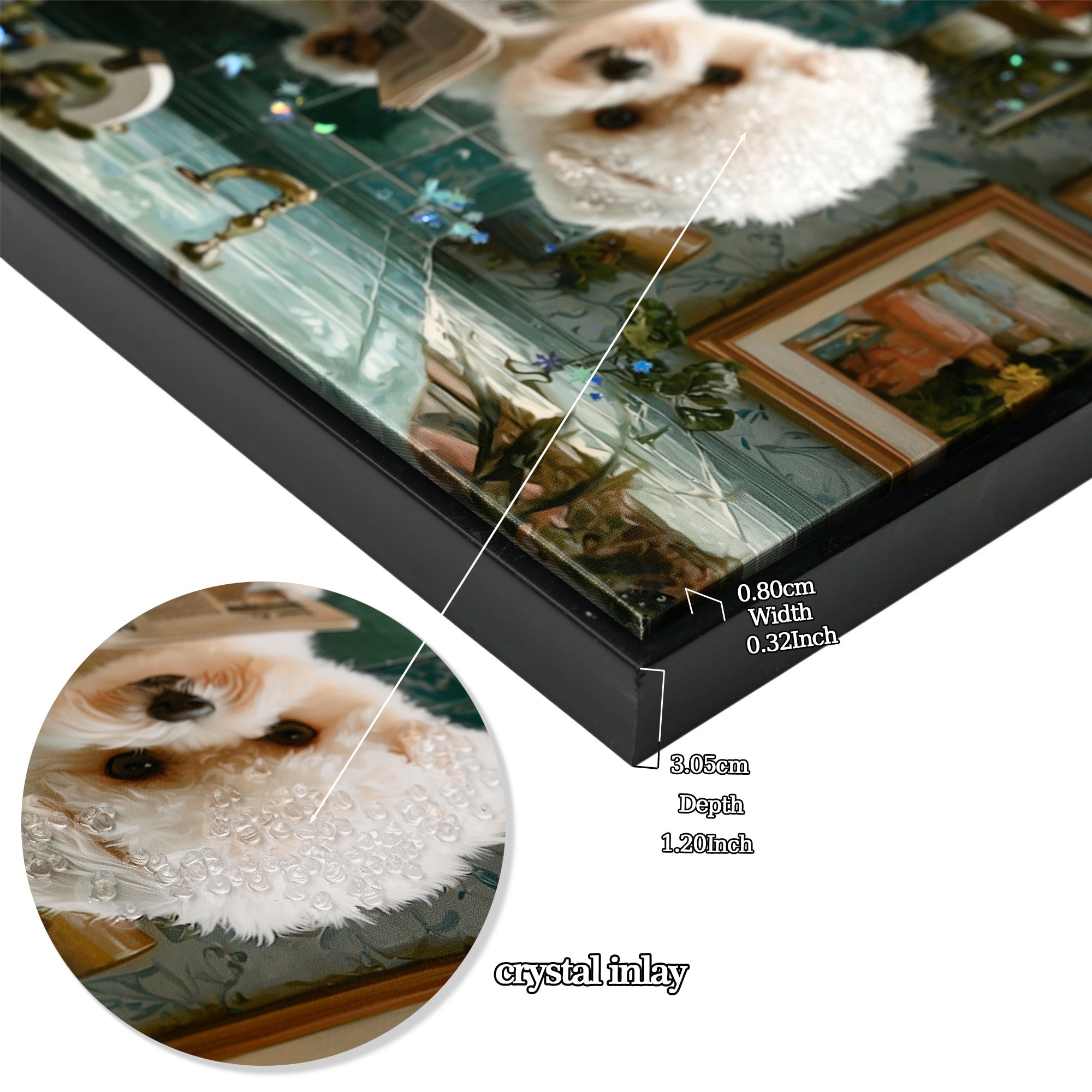 Framed Bathroom Decor, Cute Puppy Wall Art in Picture Frame, Funny Bathroom Wall Art Signs, 3D Canvas Print Ready to Hang (Framed,12''x16'')