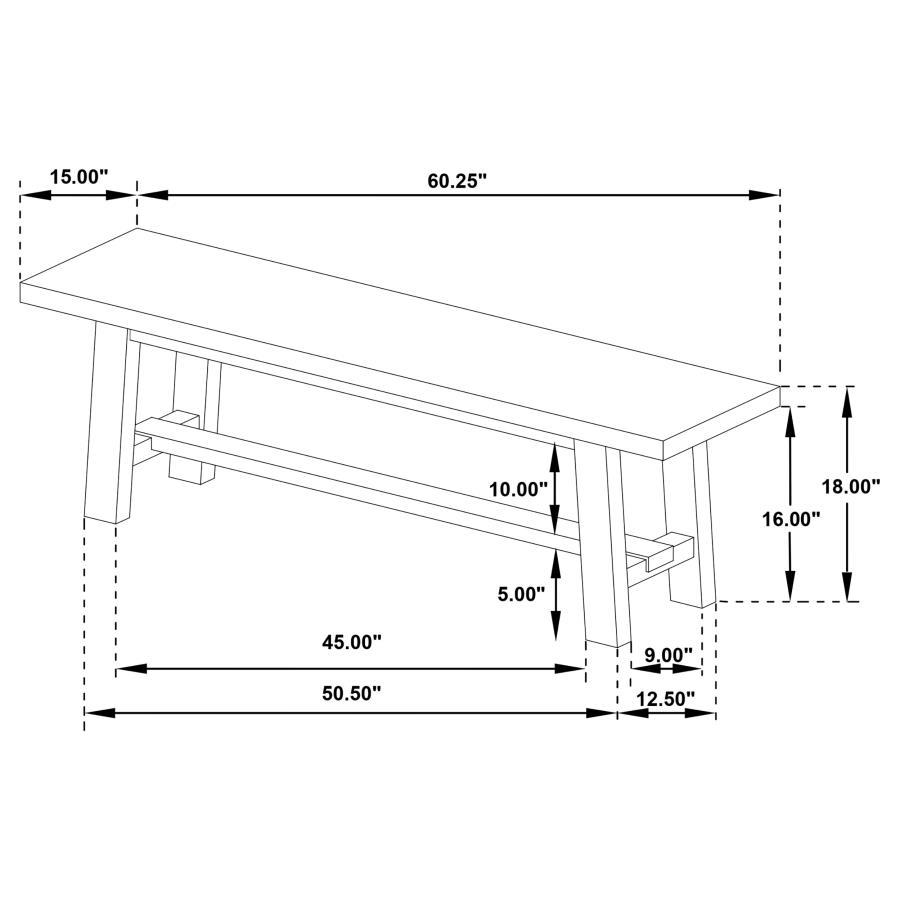 Middleton - Wood Backless Dining Bench Natural - Brown - Best Buy Furniture