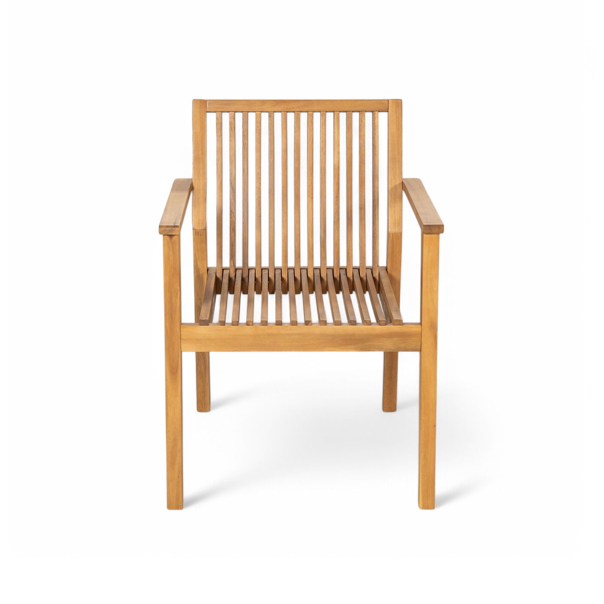 5 Piece Patio Furniture Set Acacia Wood Table And 4 Heavy Duty Cushioned Chairs