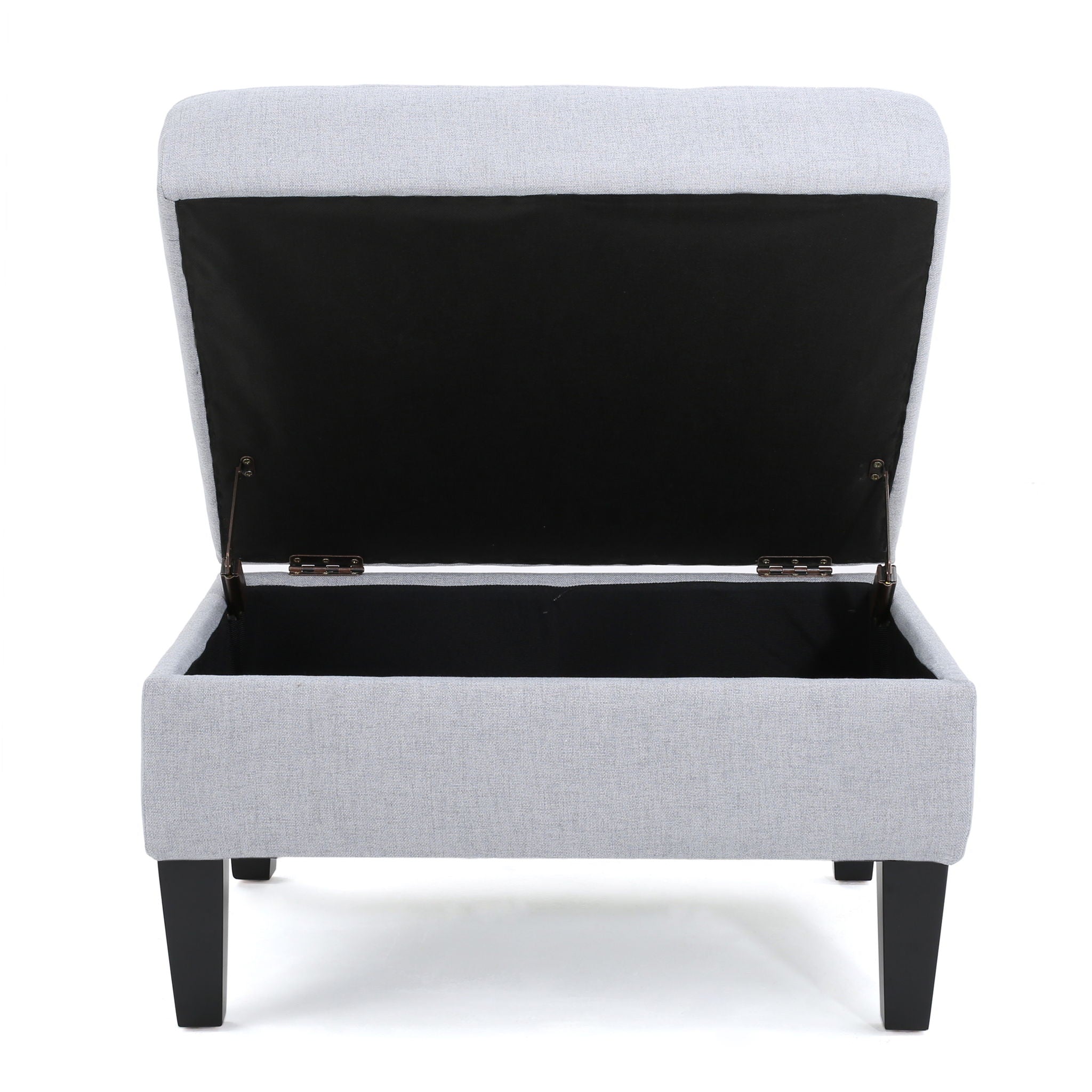 Ottoman With Birch Wood Legs And Cushioned Top For Comfort