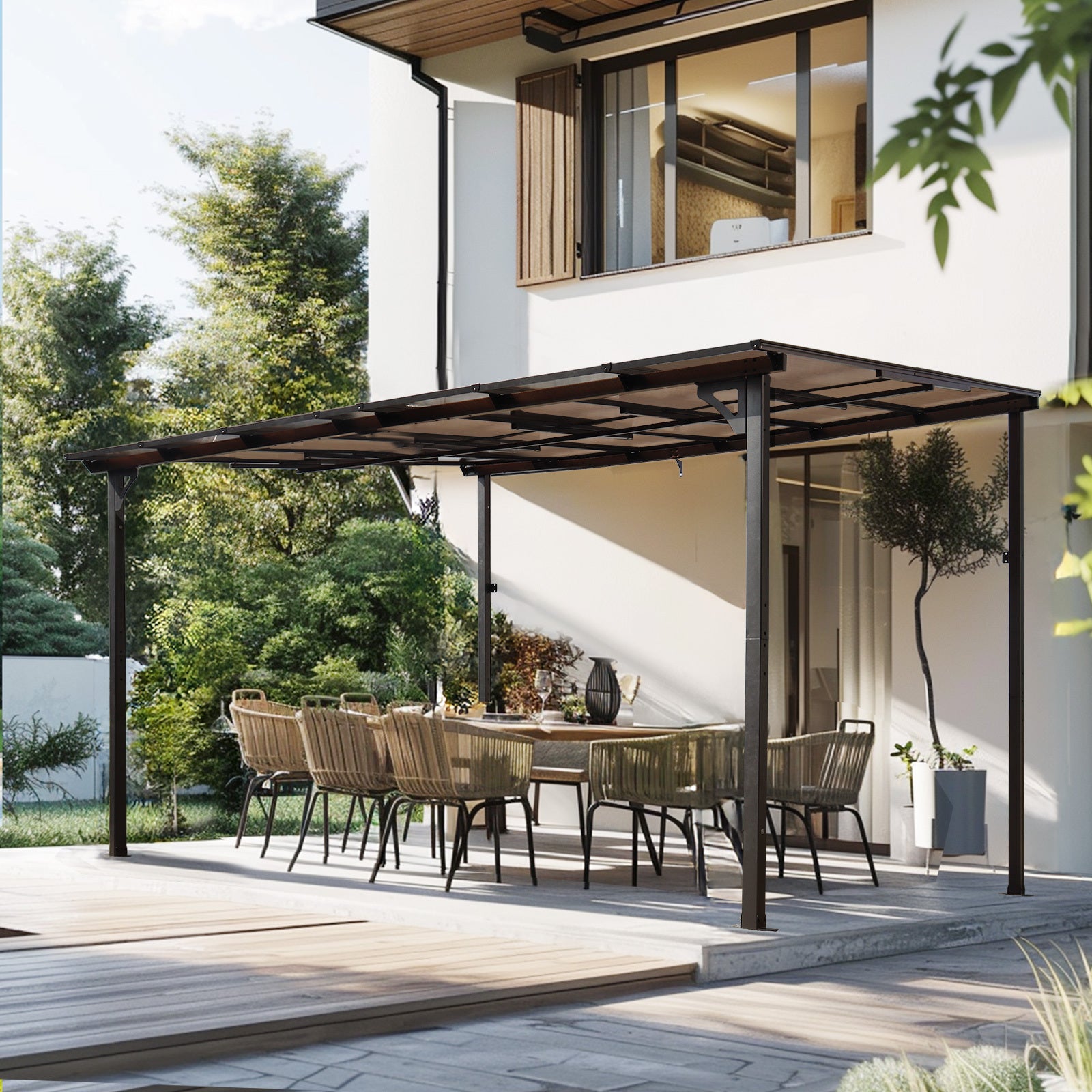 10' x 12' Metal Awning Pergola Gazebo for Patio