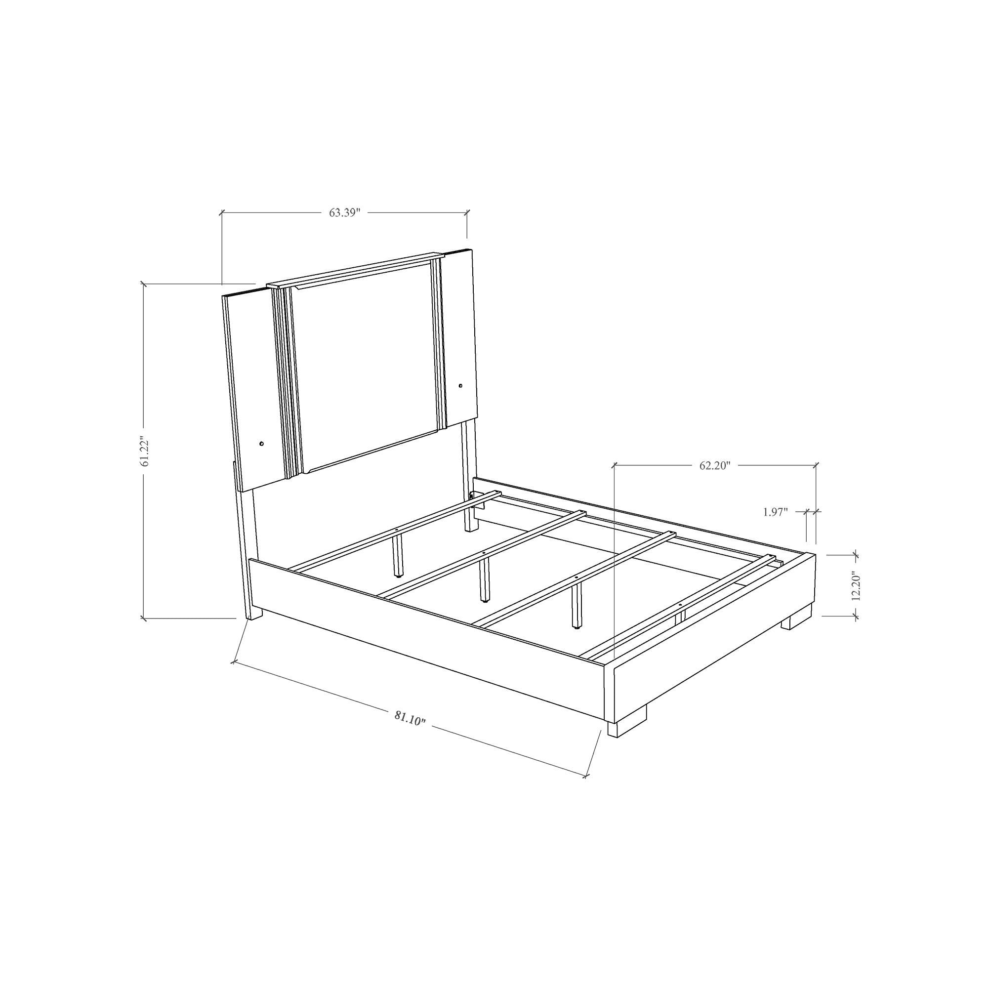 Moon - 5 Pieces Bedroom Set With LED Lighting