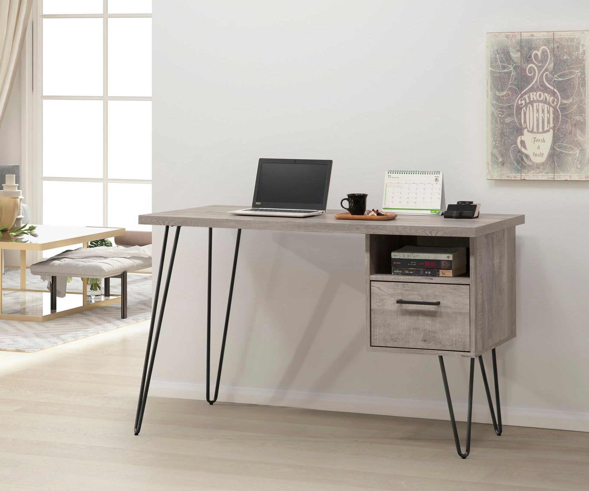 Desk - Gray Wash - Best Buy Furniture
