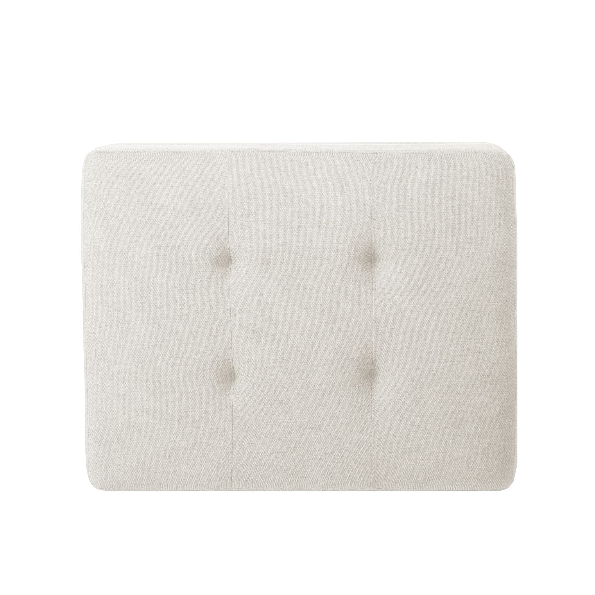 Ottoman With Birch Wood Legs And Cushioned Top For Comfort